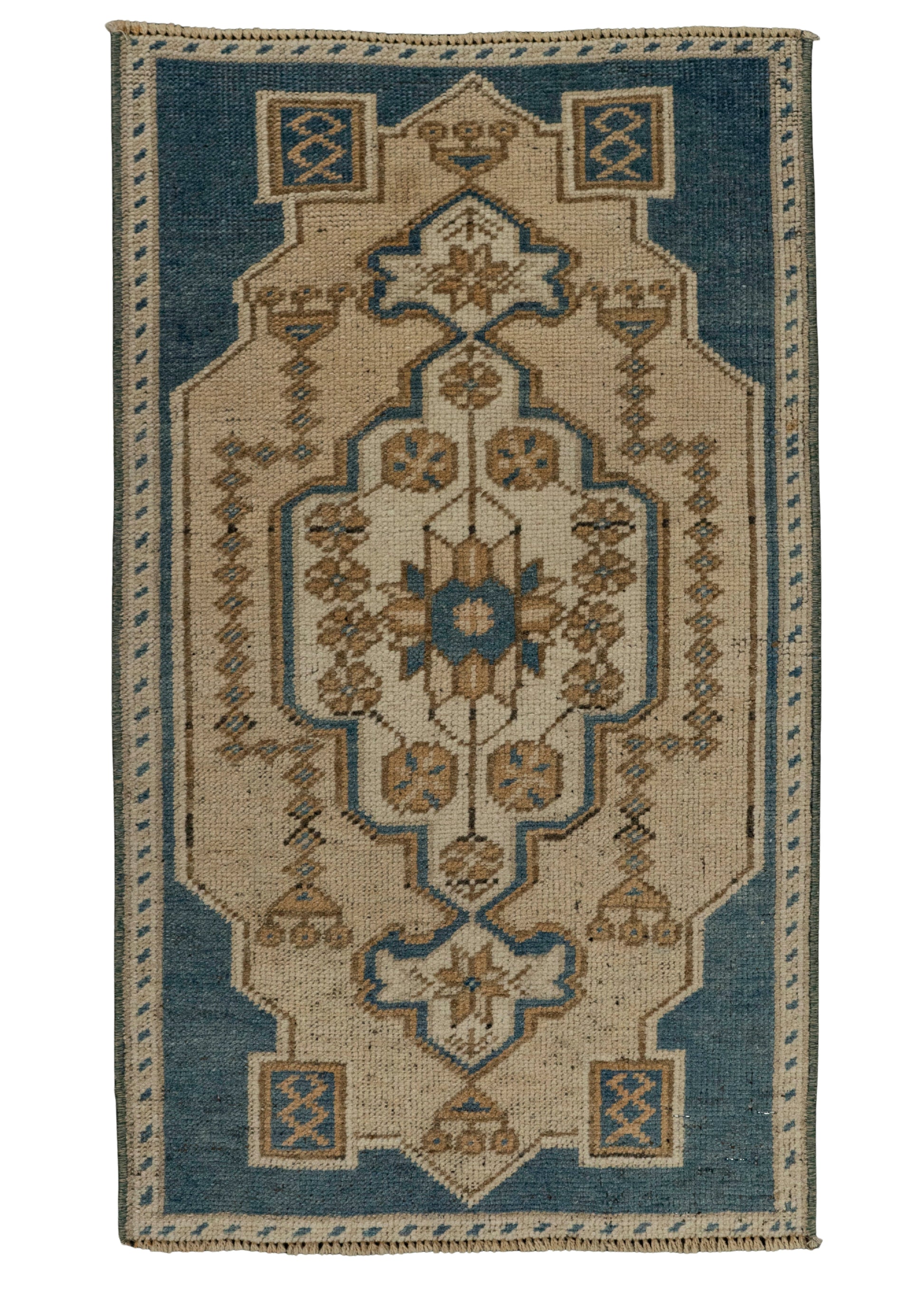 Turkish Mini Rug Oriental Hand Knotted Vintage Rug 1'6" x 2'7" #21223