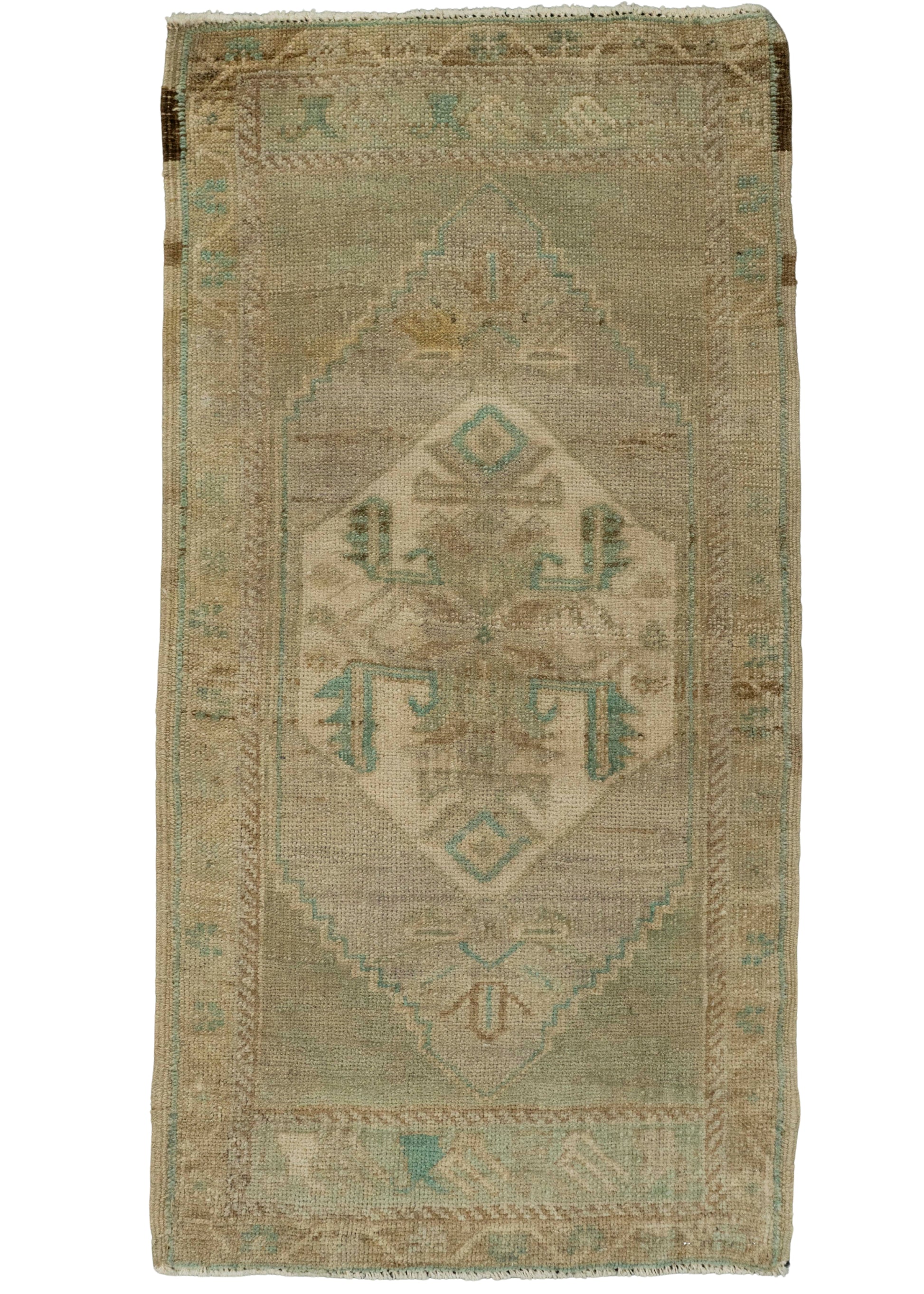 Turkish Mini Rug Oriental Hand Knotted Vintage Rug 1'10" x 3'7" #21026