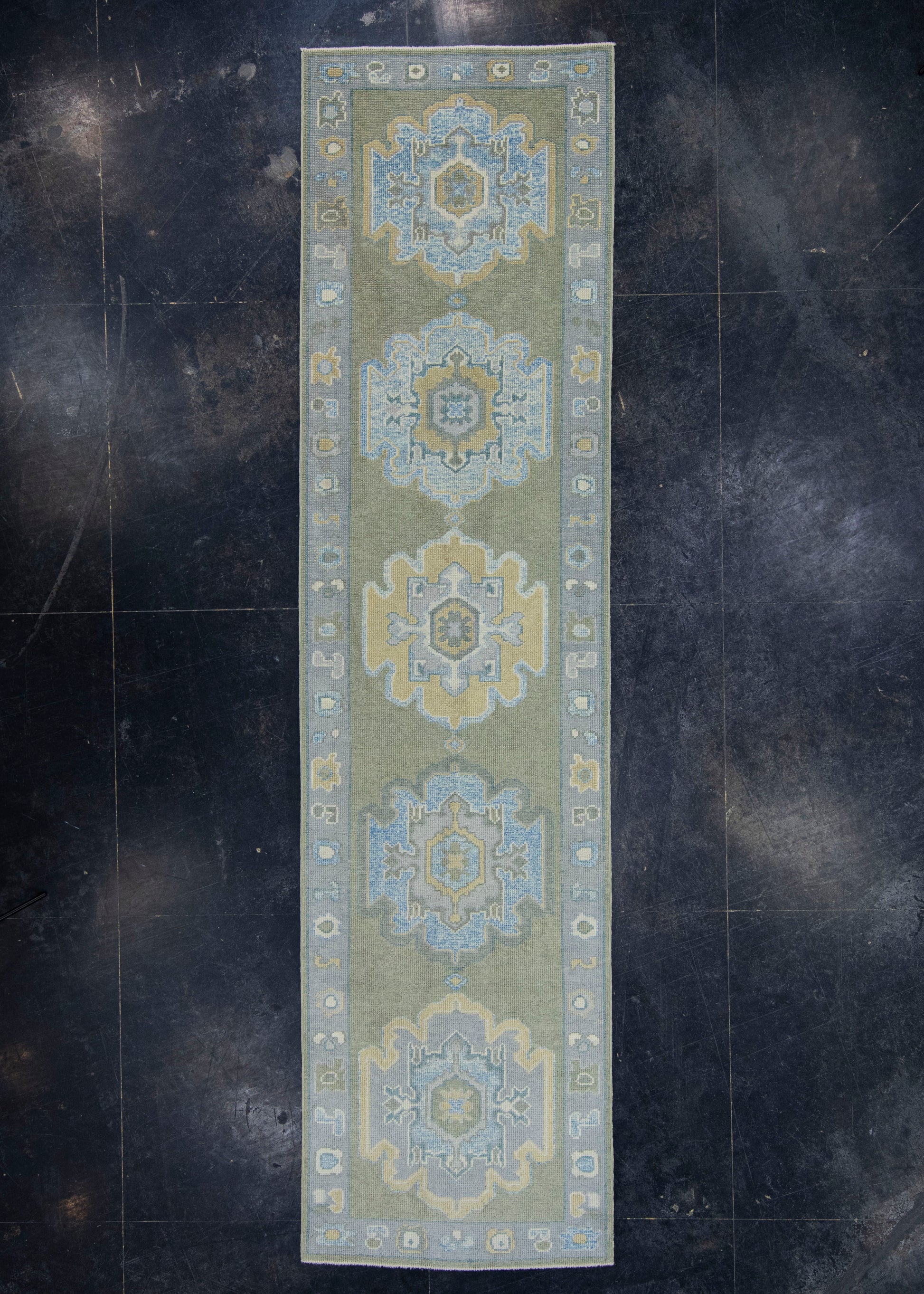 Turkish Oushak Rug 3' x 11'10" #19184