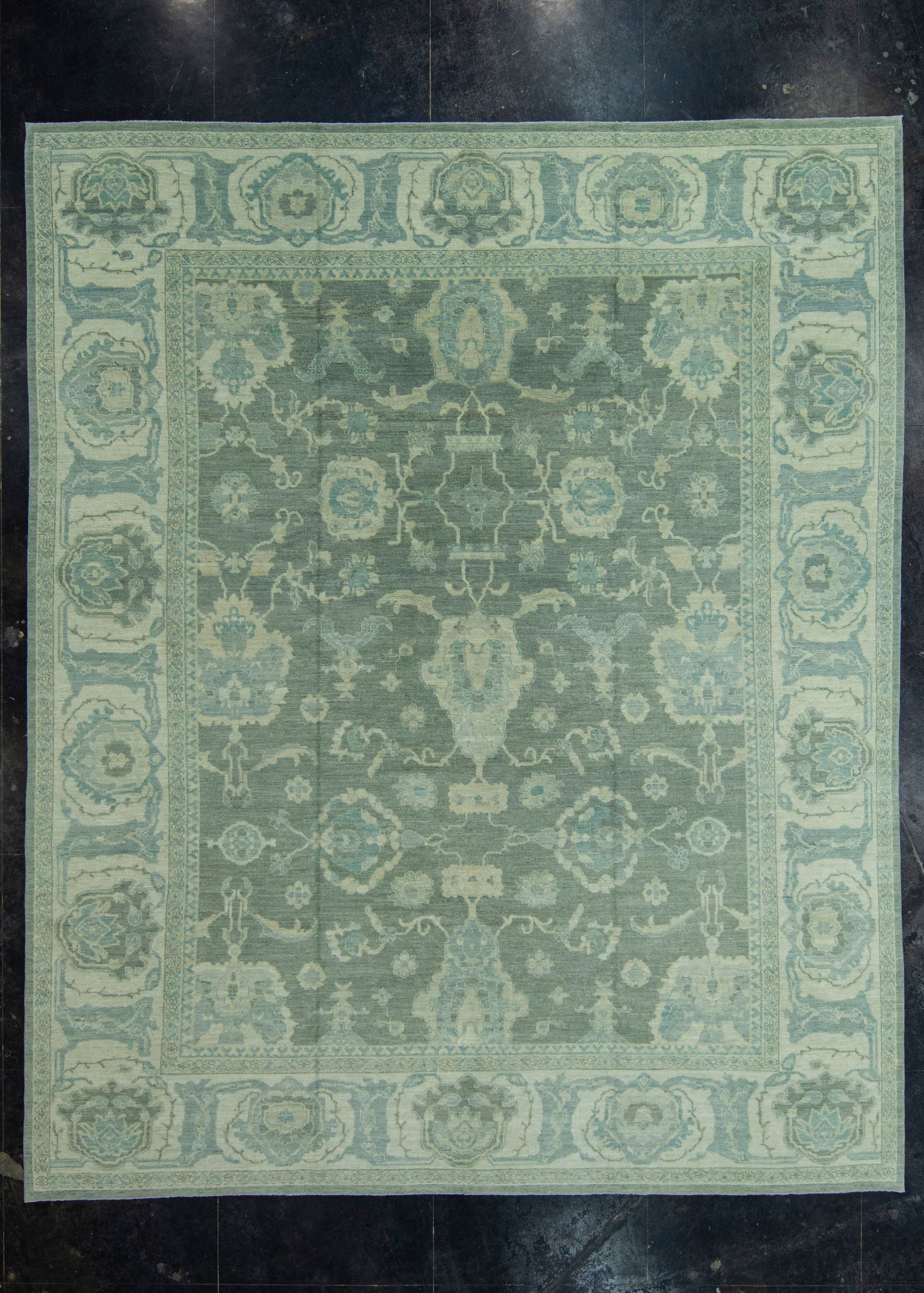 Turkish Oushak Antique Look Rug 12'3" x 14'10" #20078