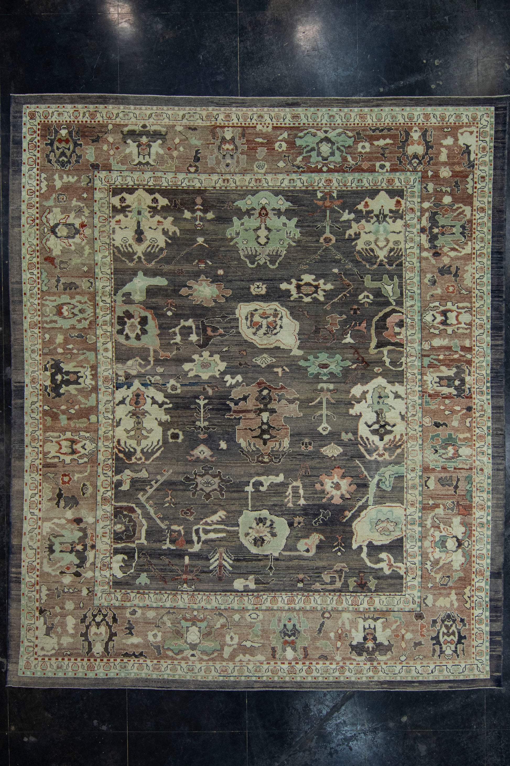 Turkish Oushak Old Wool Rug  12'6" x 14'11" #30143