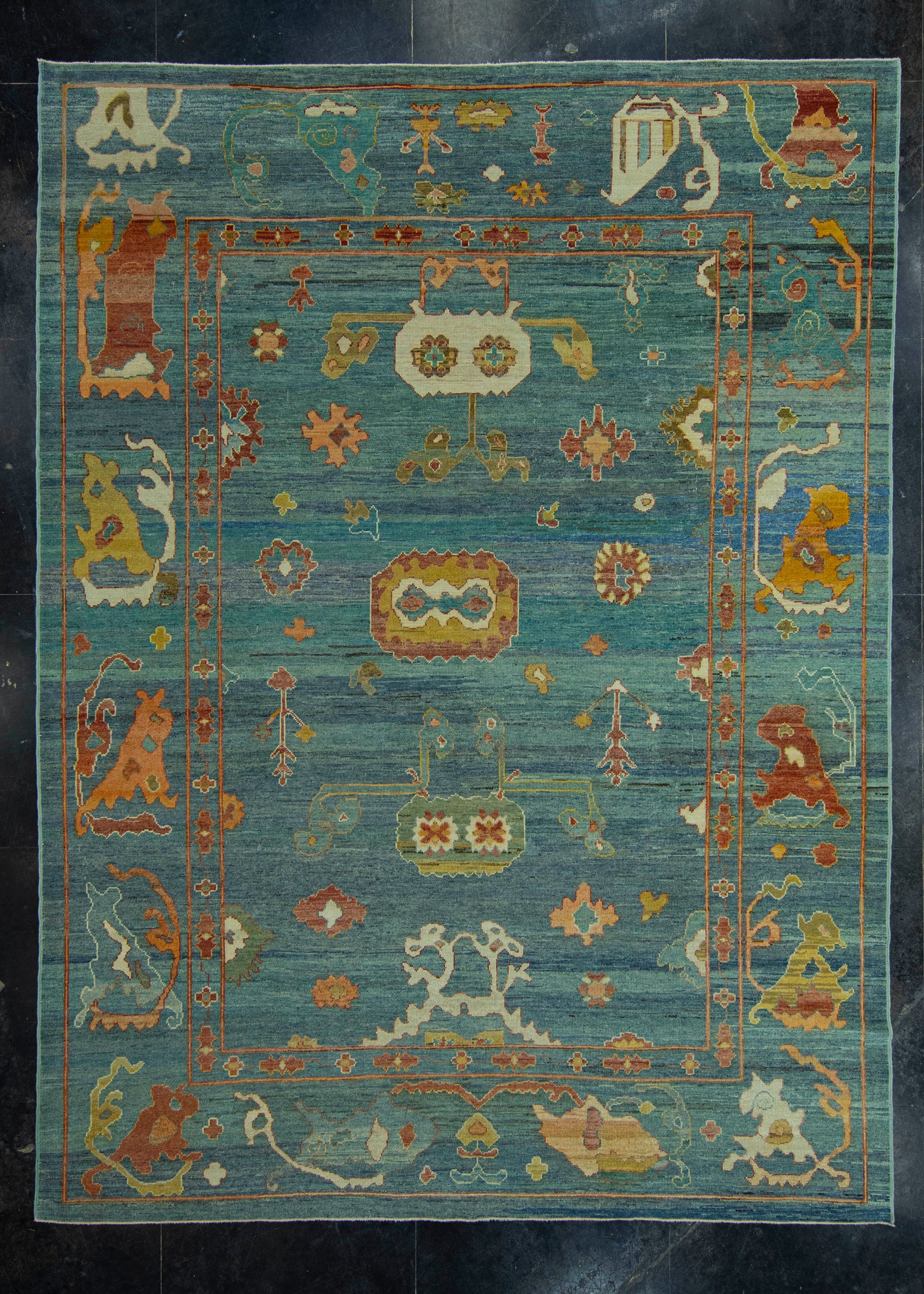 Turkish Oushak Old Wool Rug  10'1" x 13'7" #20004