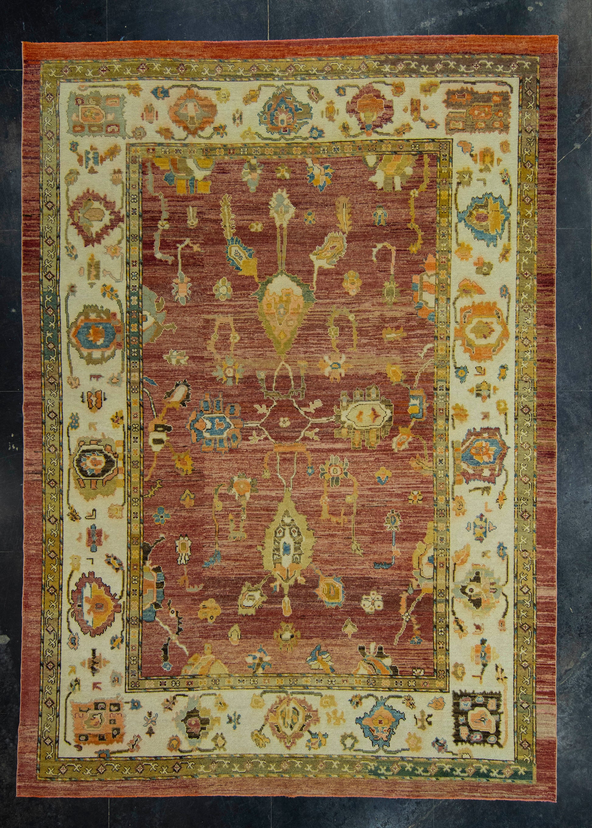 Turkish Oushak Old Wool Rug  9'10" x 14' #20121