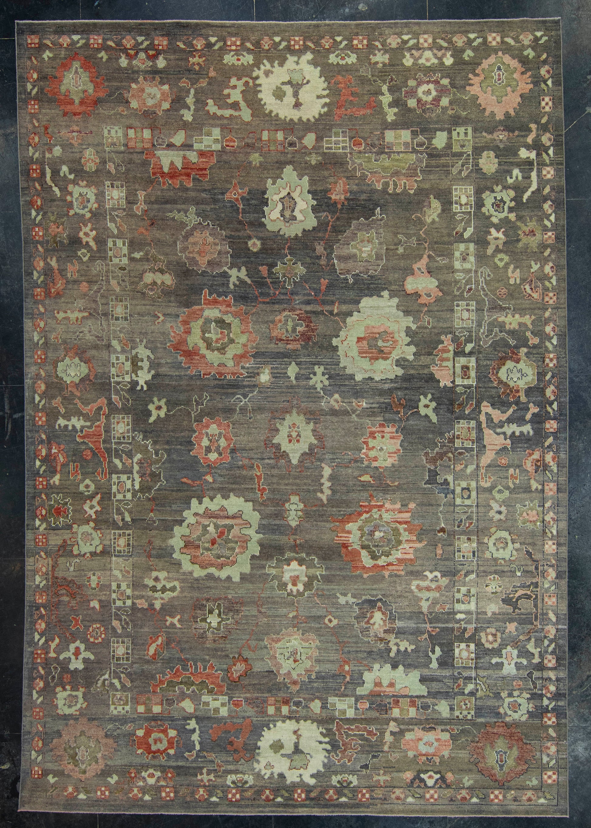 Turkish Oushak Old Wool Rug  9'4" x 13'7" #30131