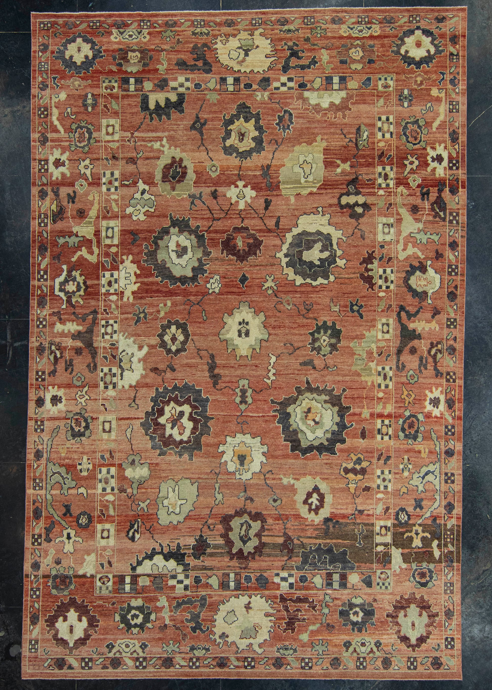 Turkish Oushak Old Wool Rug  9'1" x 13'10" #30135