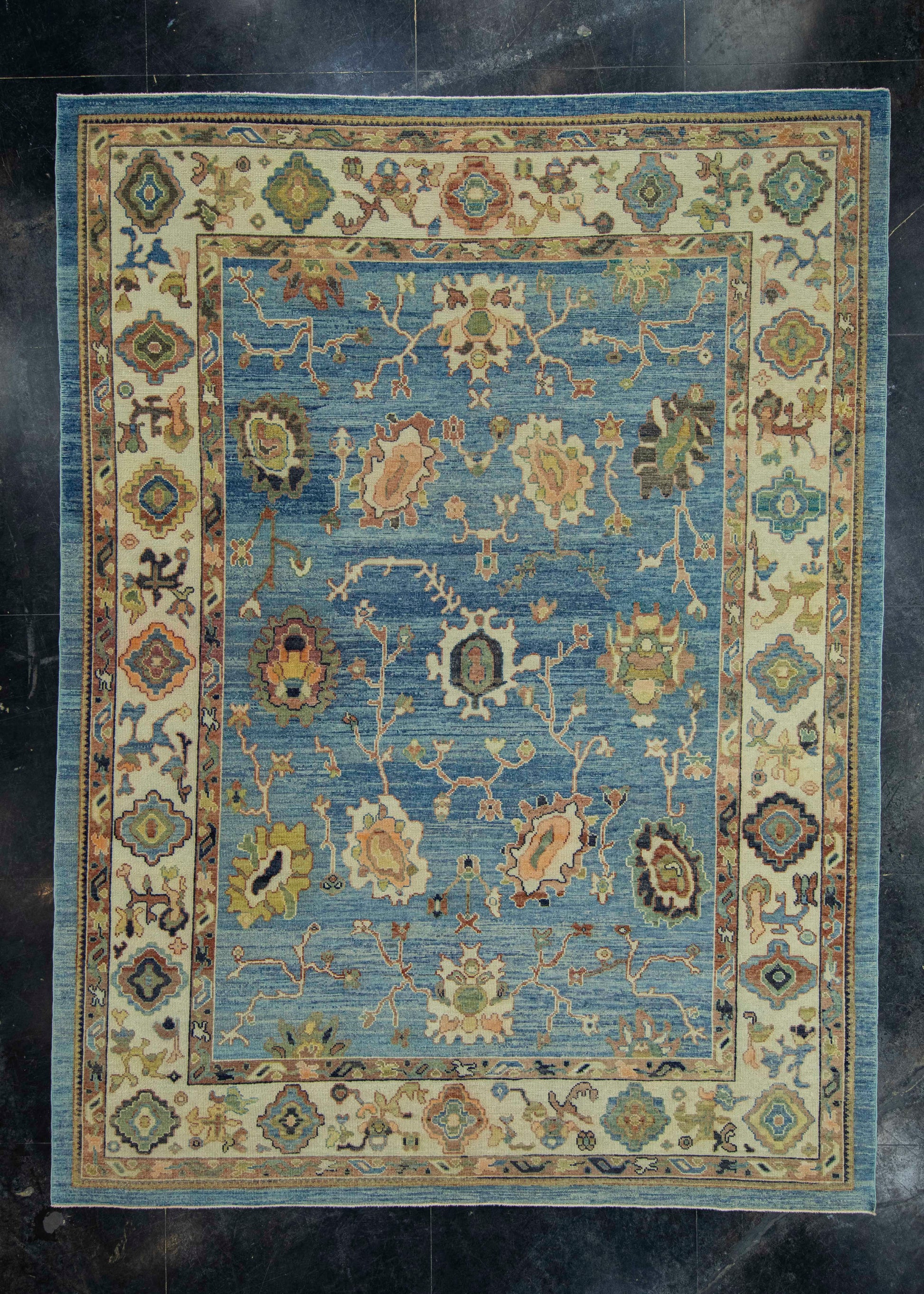 Turkish Oushak Old Wool Rug  9'3" x 12'5" #20014