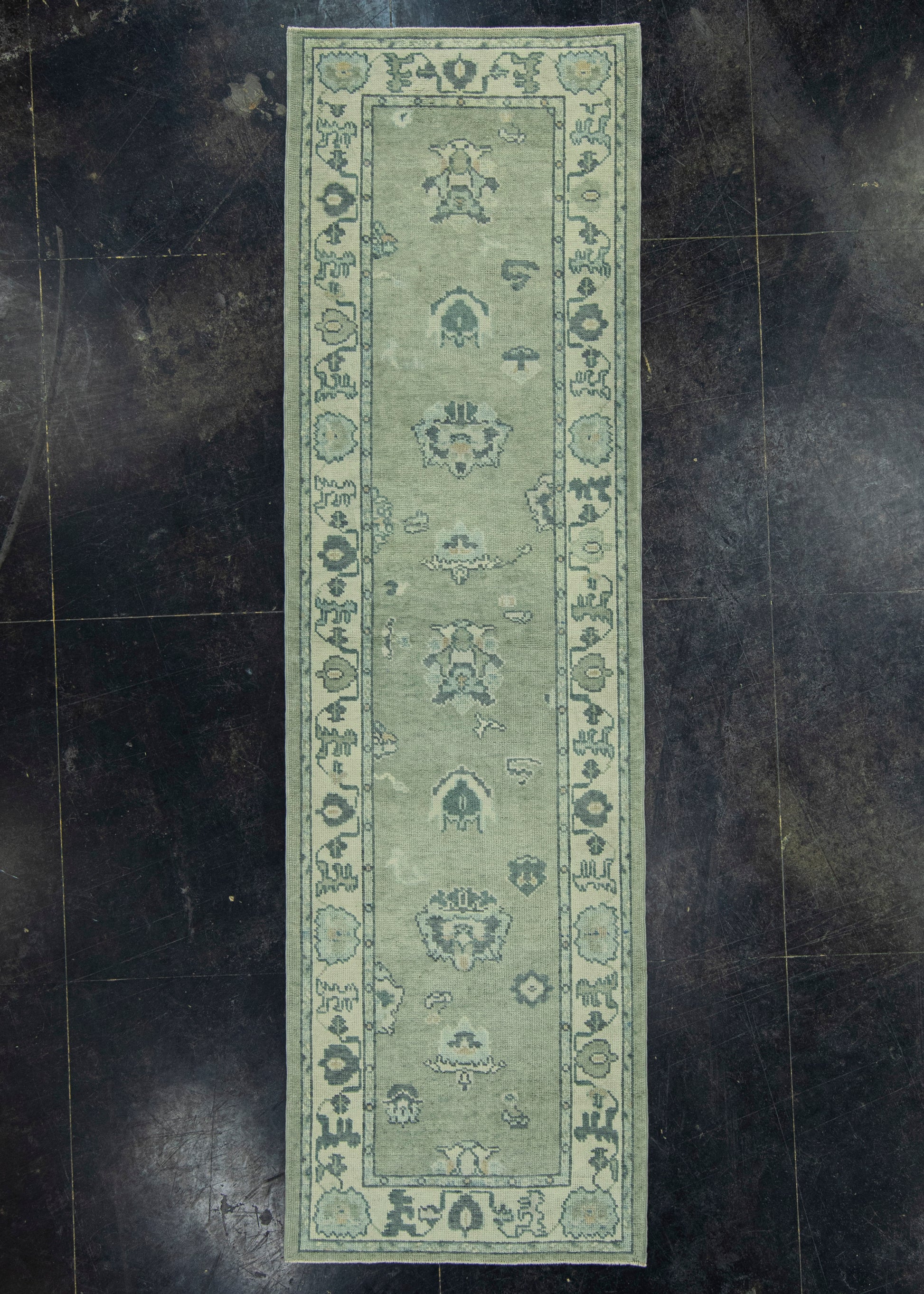 Turkish Oushak Rug 3' x 10'2" #19086