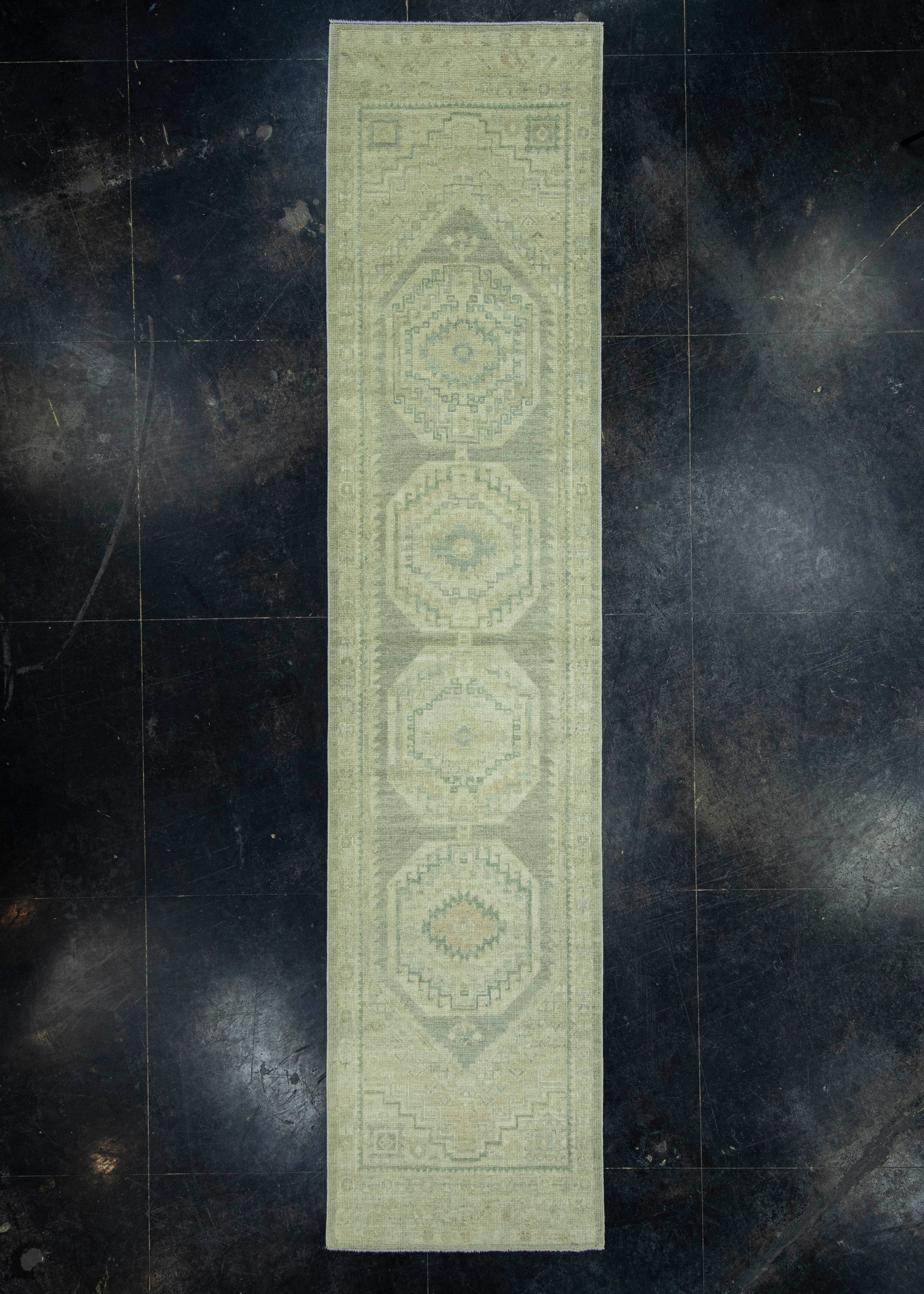 Turkish Oushak Rug 3' x 13'2" #19408