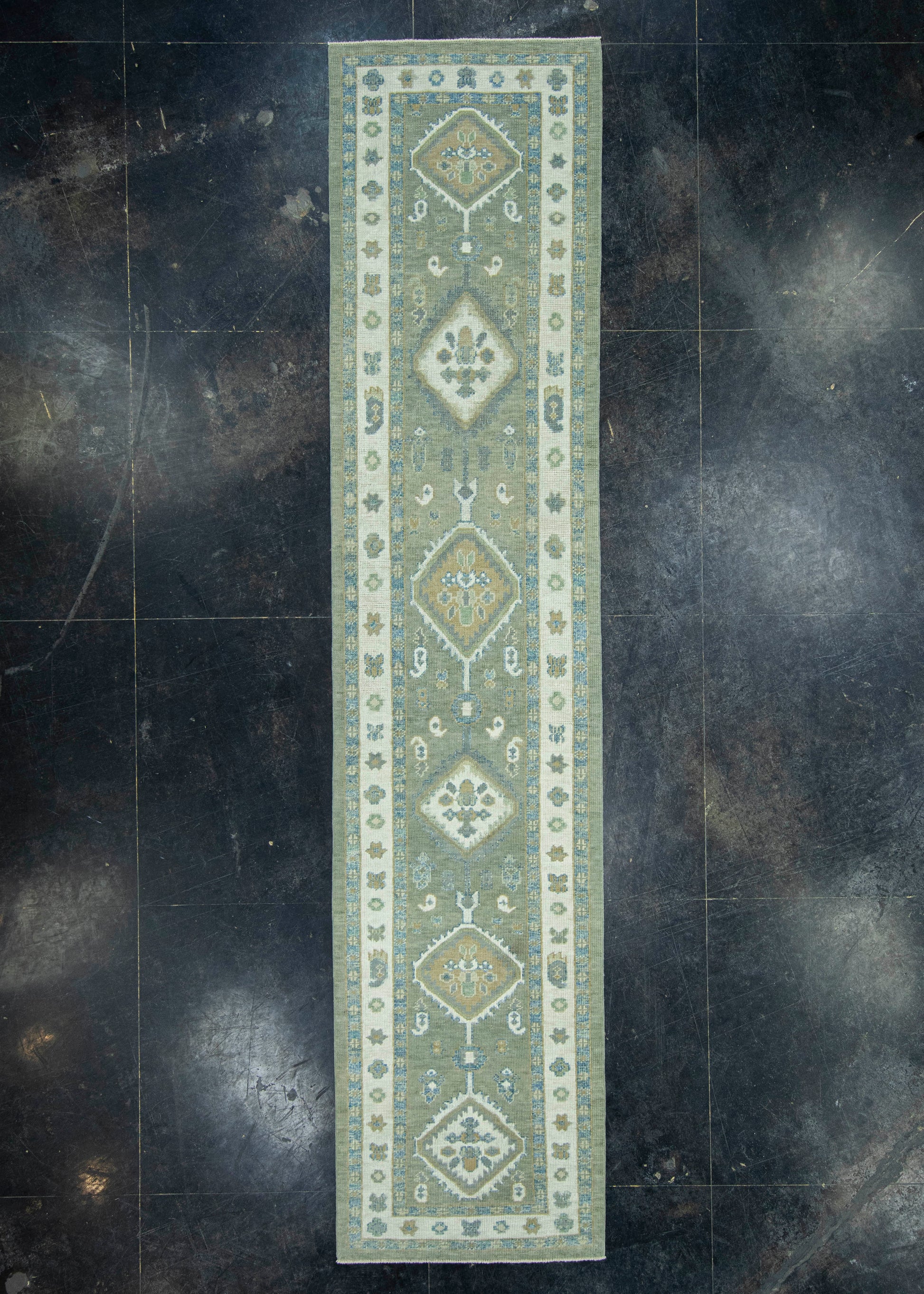 Turkish Oushak Rug 2'8" x 12'10" #19177