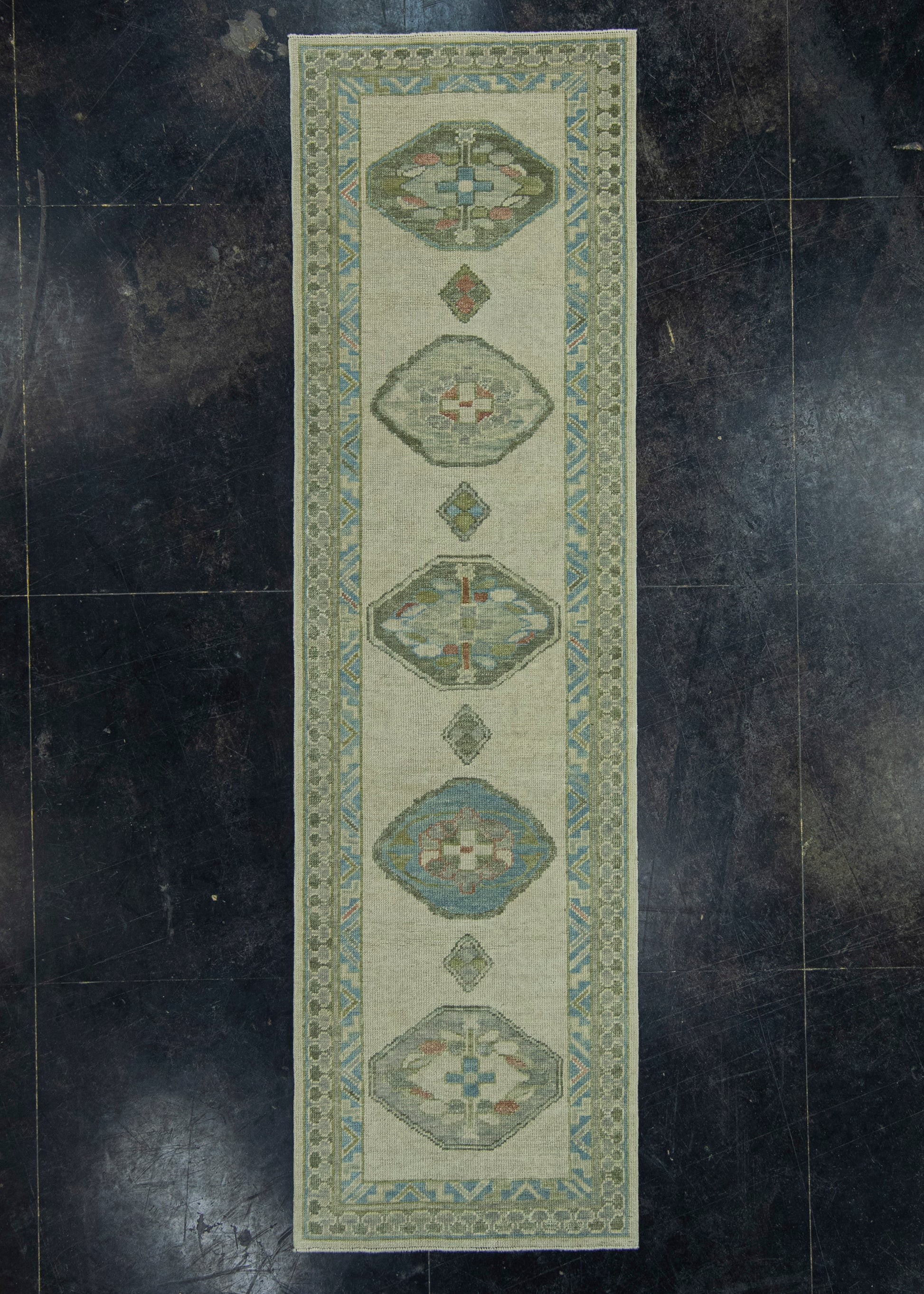Turkish Oushak Rug 2'8" x 9'4" #19032
