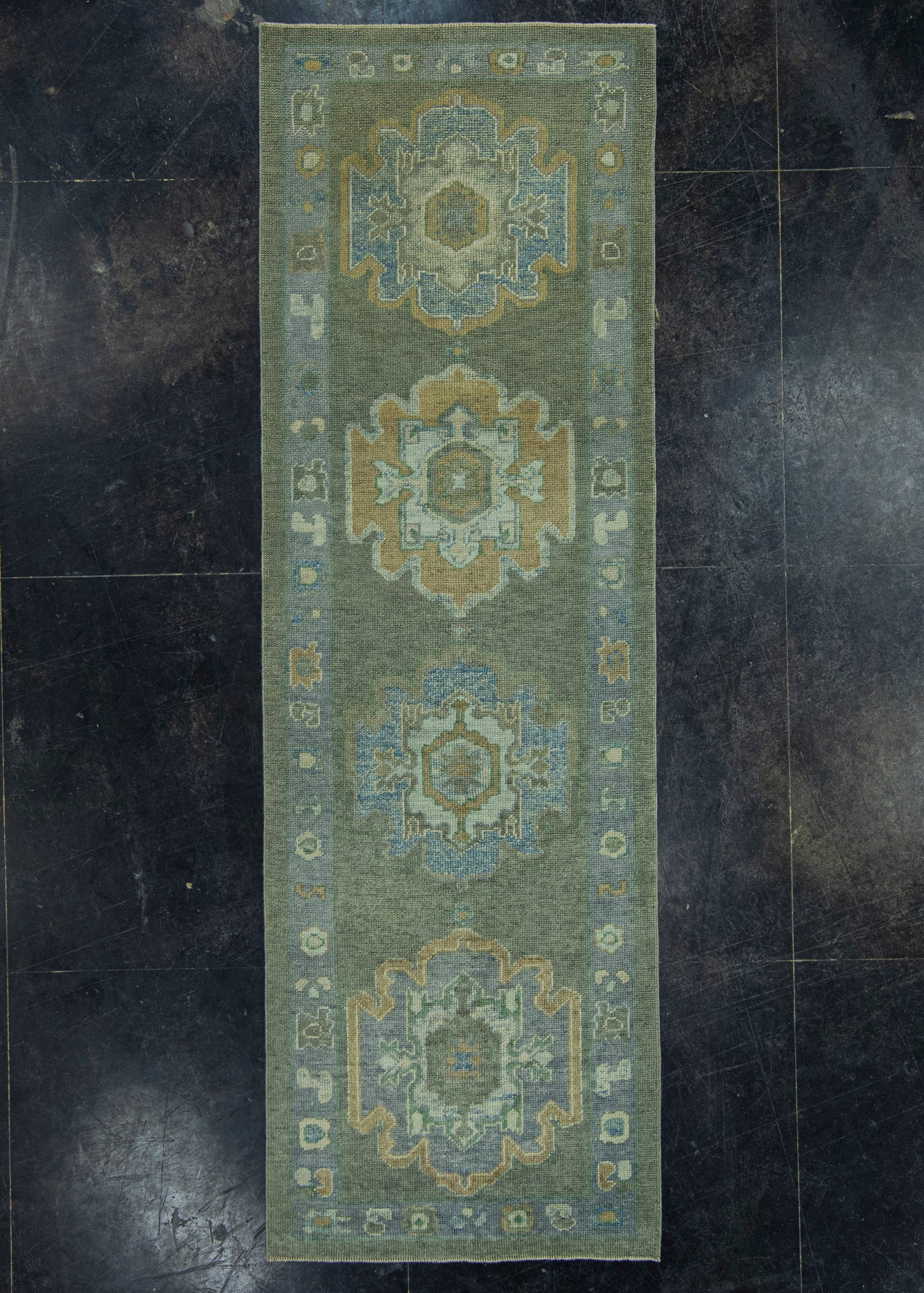 Turkish Oushak Rug 3' x 9'4" #19068
