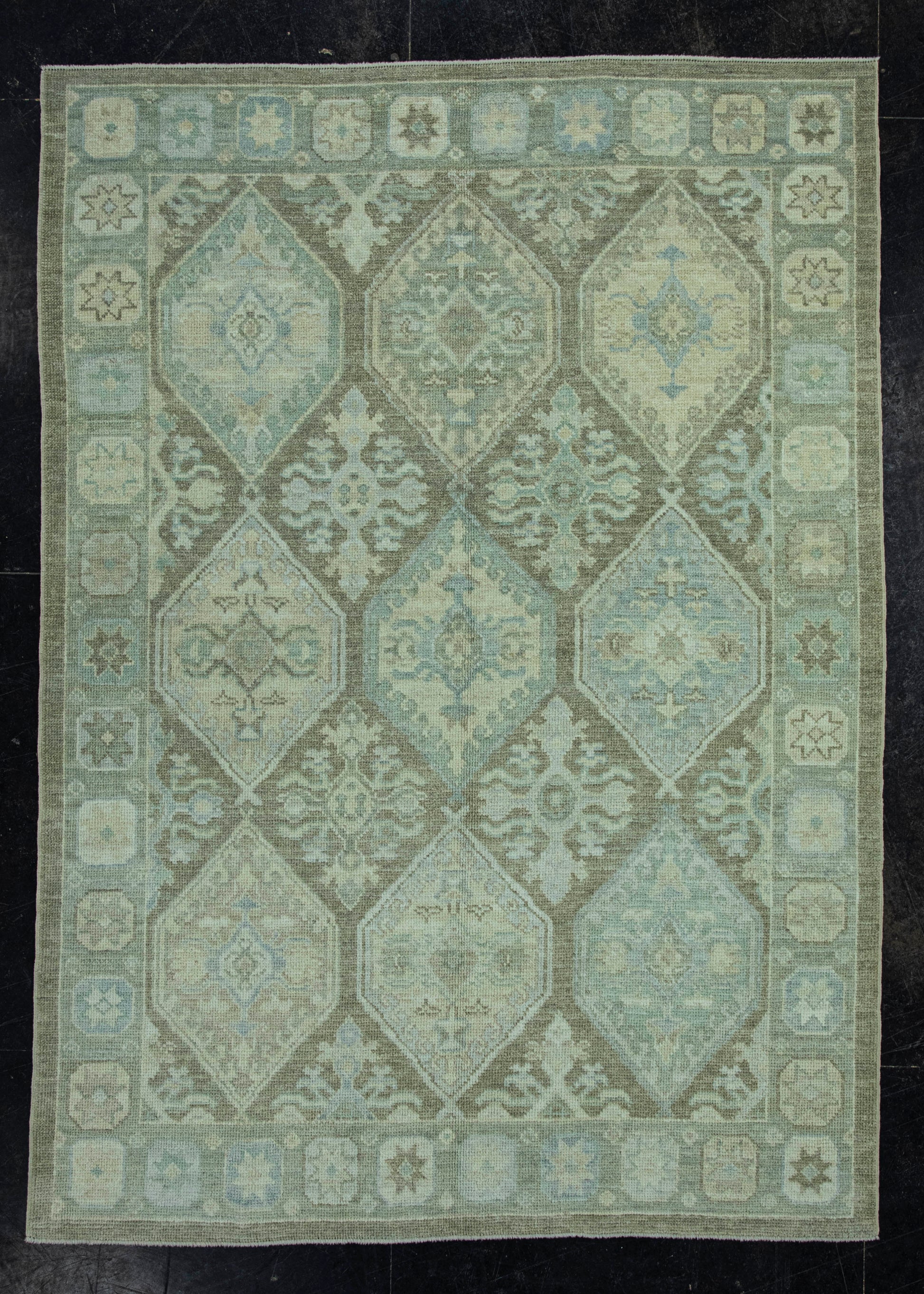 Turkish Oushak Rug 5'4" x 7'5" #19255