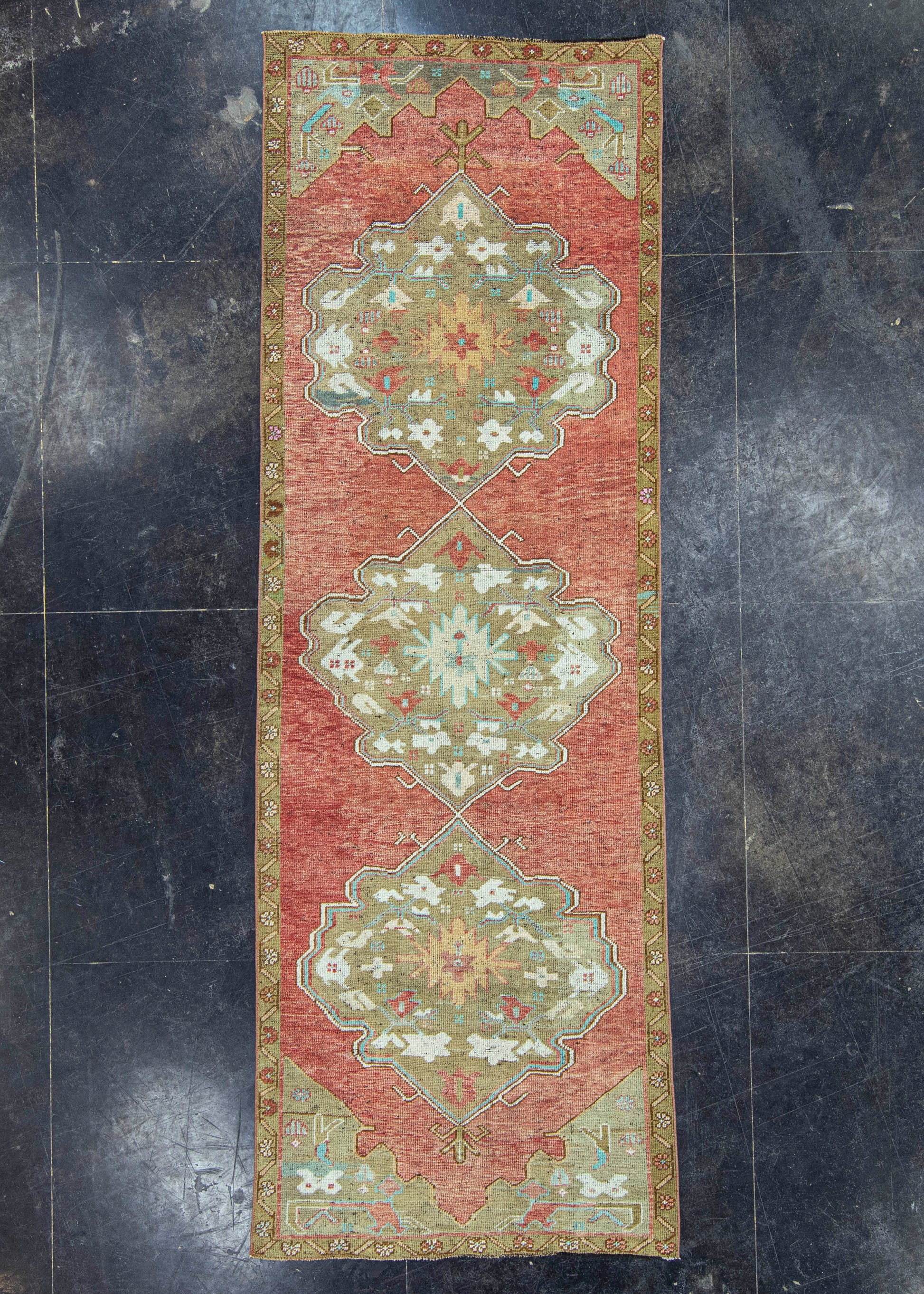 Turkish Vintage Rug 3'7" x 10'5" #20849
