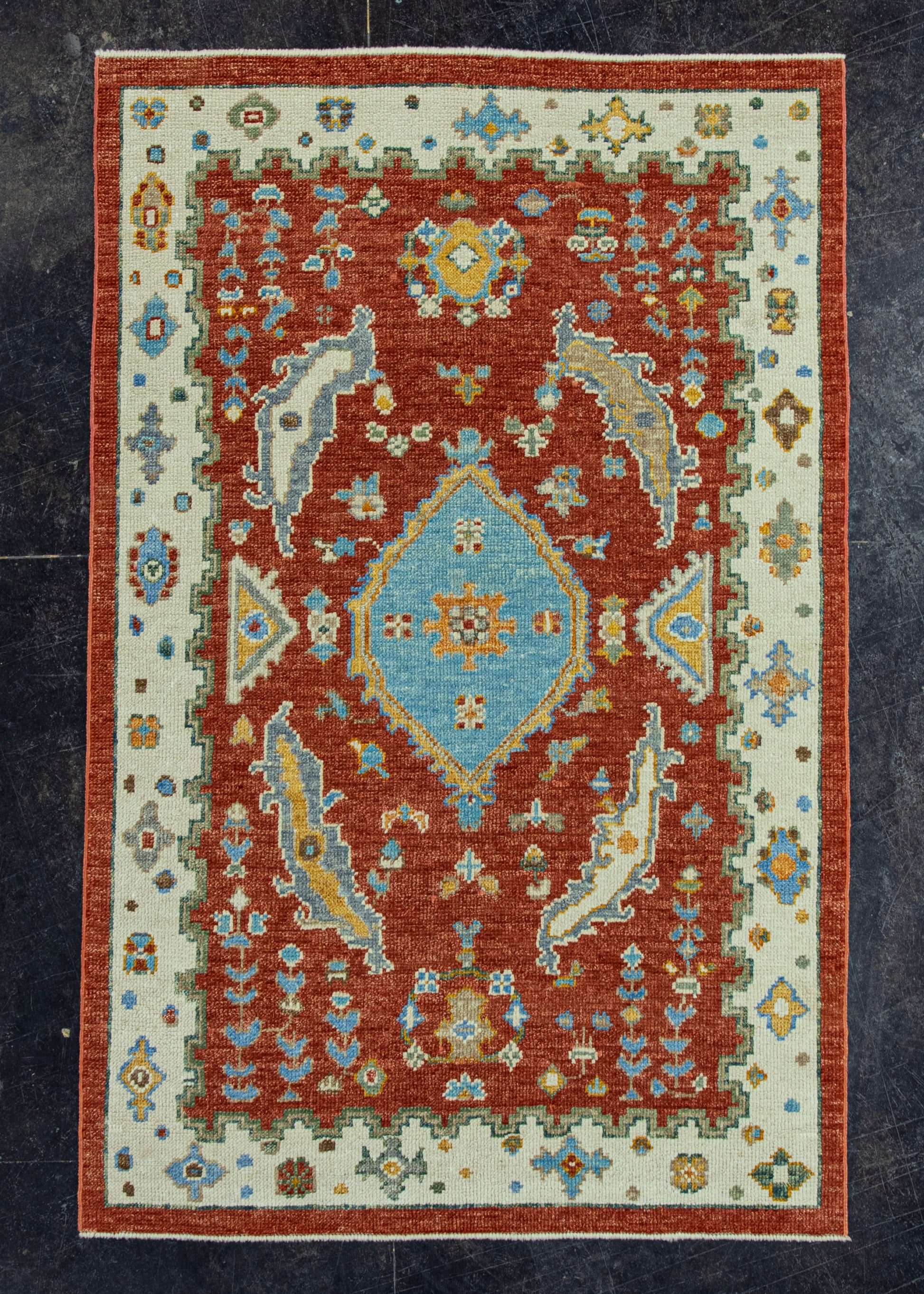 Turkish Oushak Rug 3'10"x 5'10" #19548