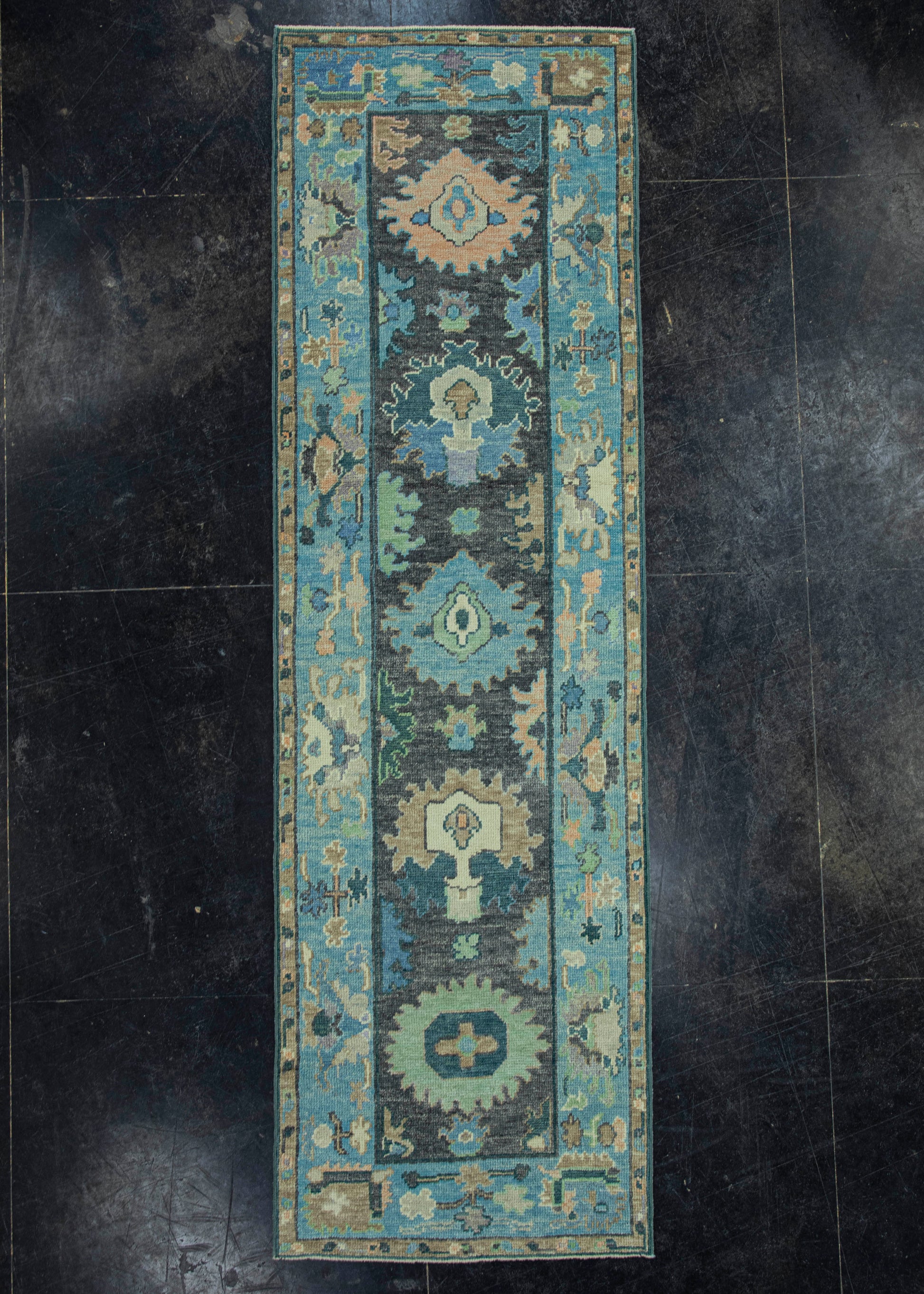 Turkish Oushak Rug 2'9"x 9'2" #19017