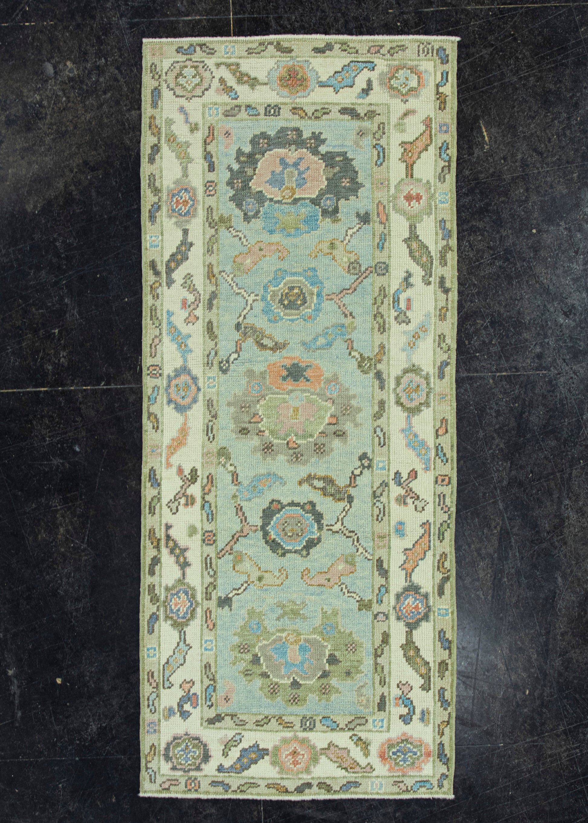Turkish Oushak Rug 2'7" x 6'2" #19220