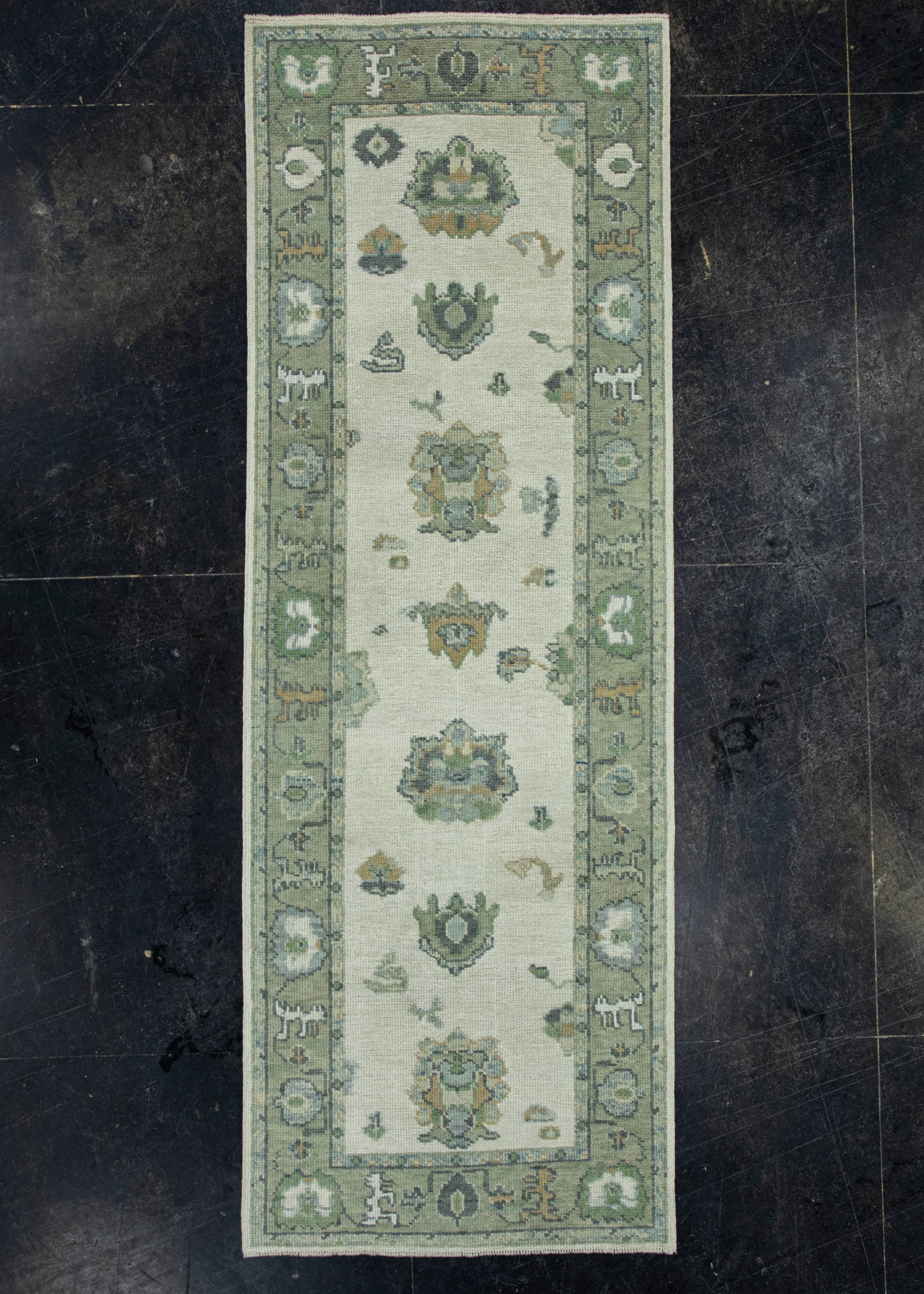 Turkish Oushak Rug 2'9"x 7'10" #19130