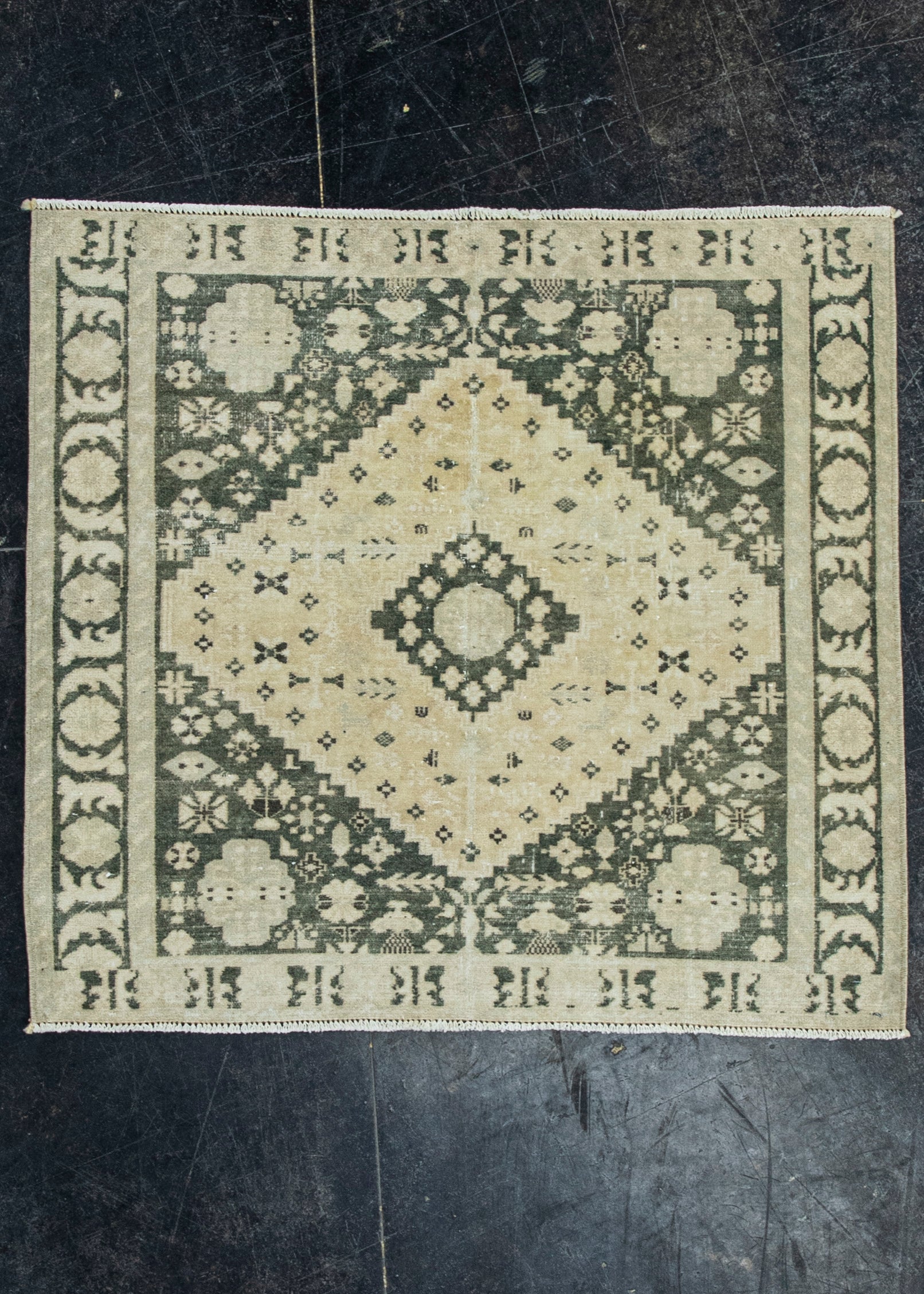 Turkish Vintage Square Rug  3' x 2'9" #20775