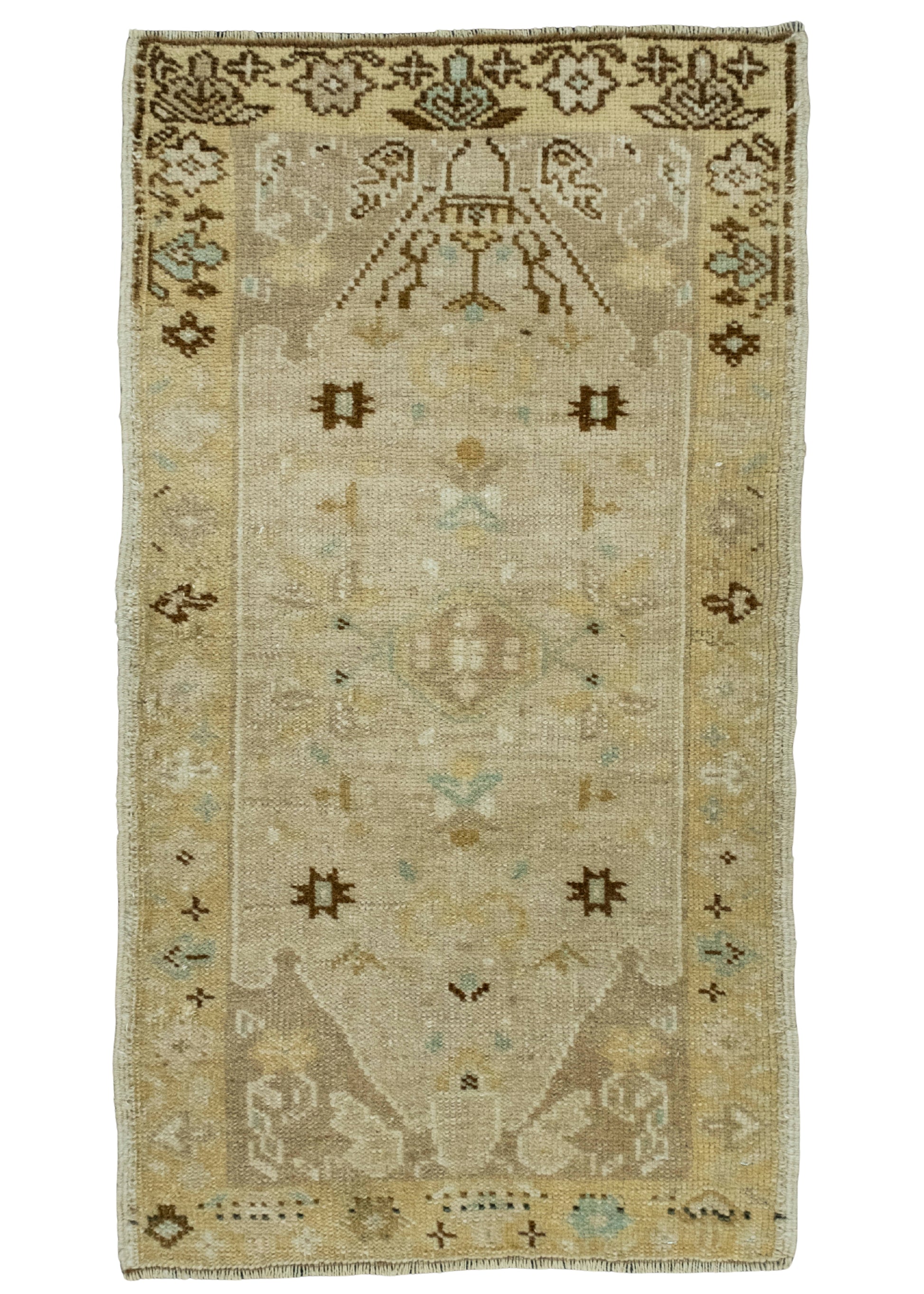 Turkish Mini Rug Oriental Hand Knotted Vintage Rug 1'7" x 2'10" #16461