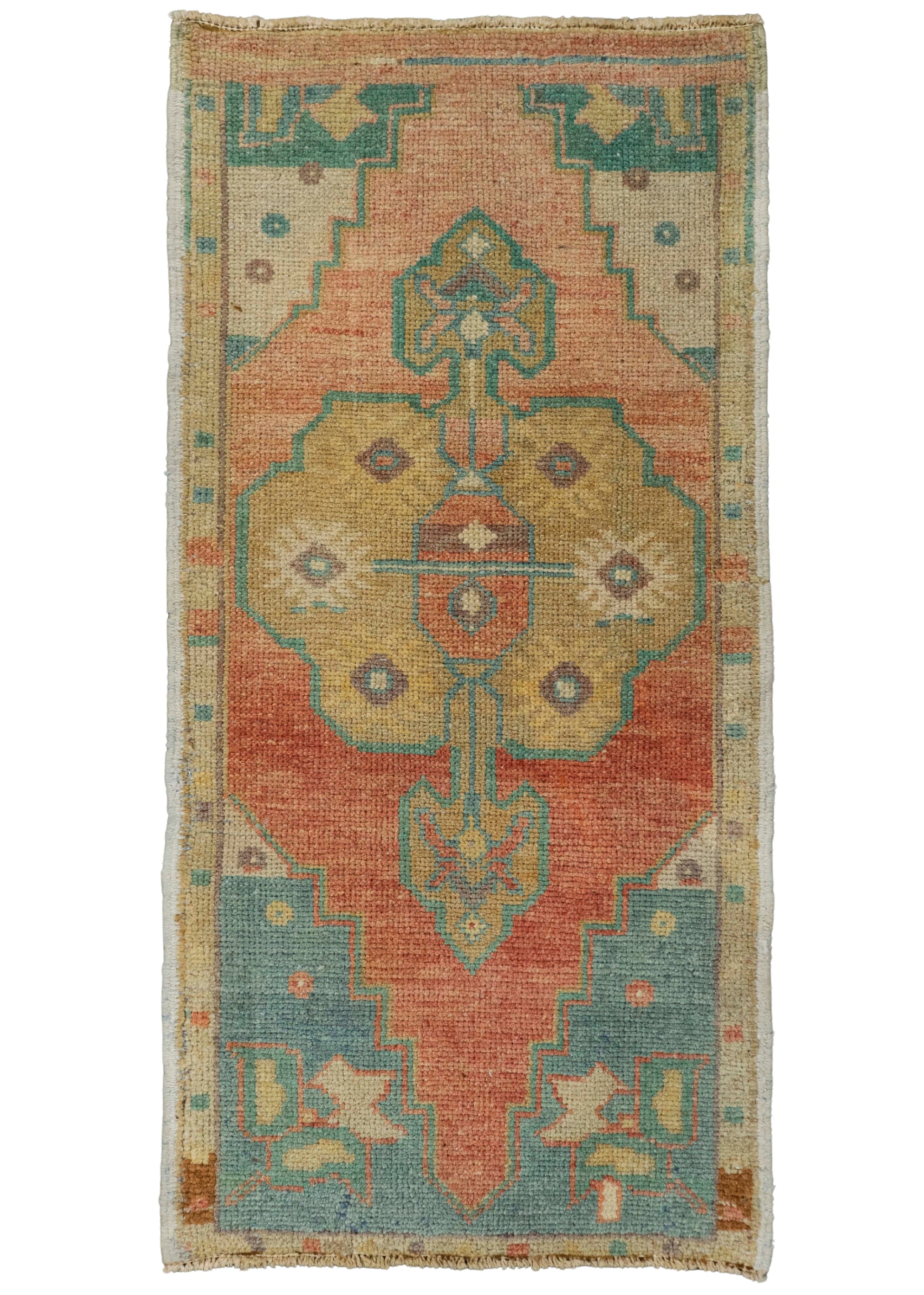 Turkish Mini Rug Oriental Hand Knotted Vintage Rug 1'8" x 3'5" #21176