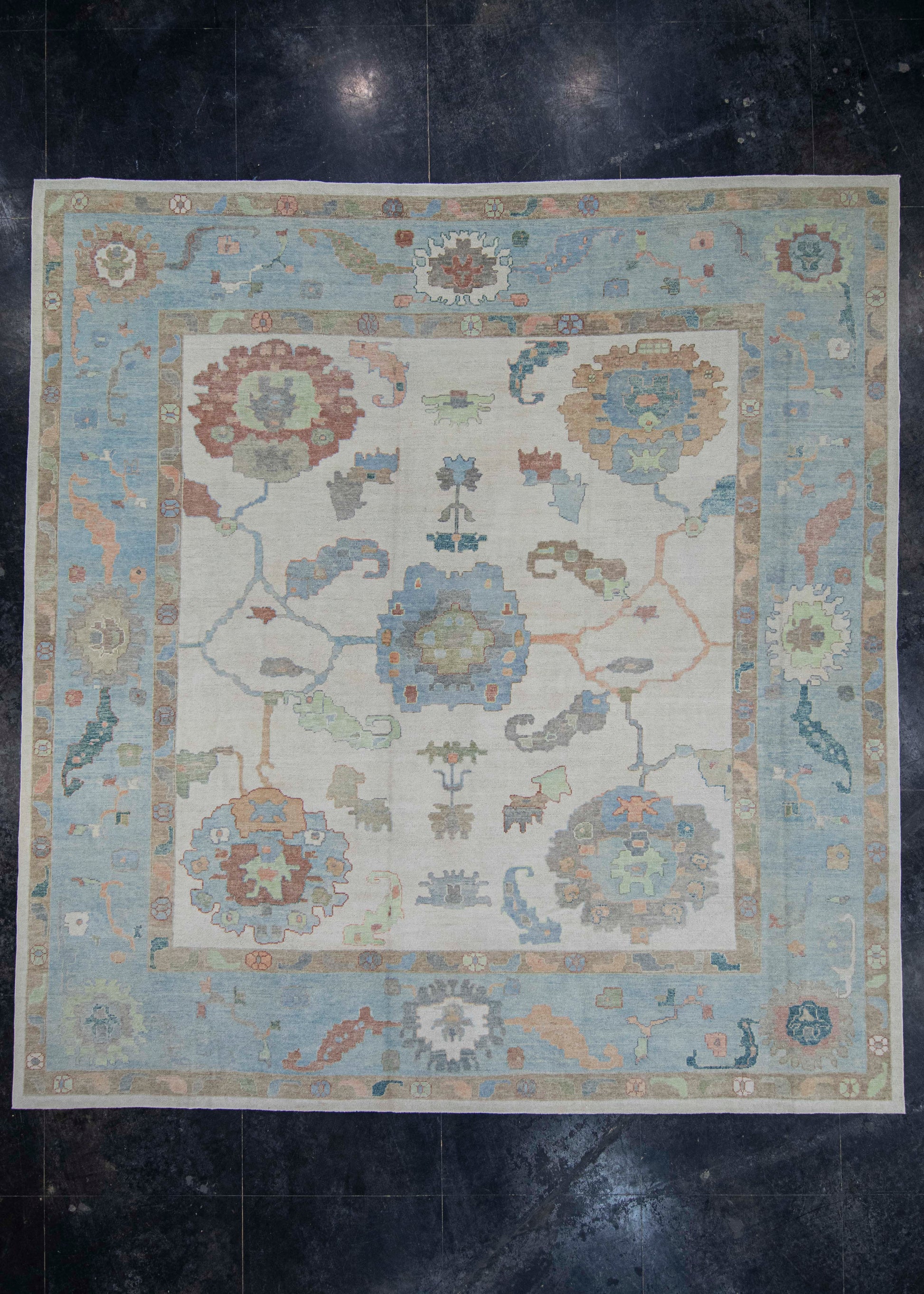 Turkish Oushak Square Rug 13'5" x 14'3" #20430