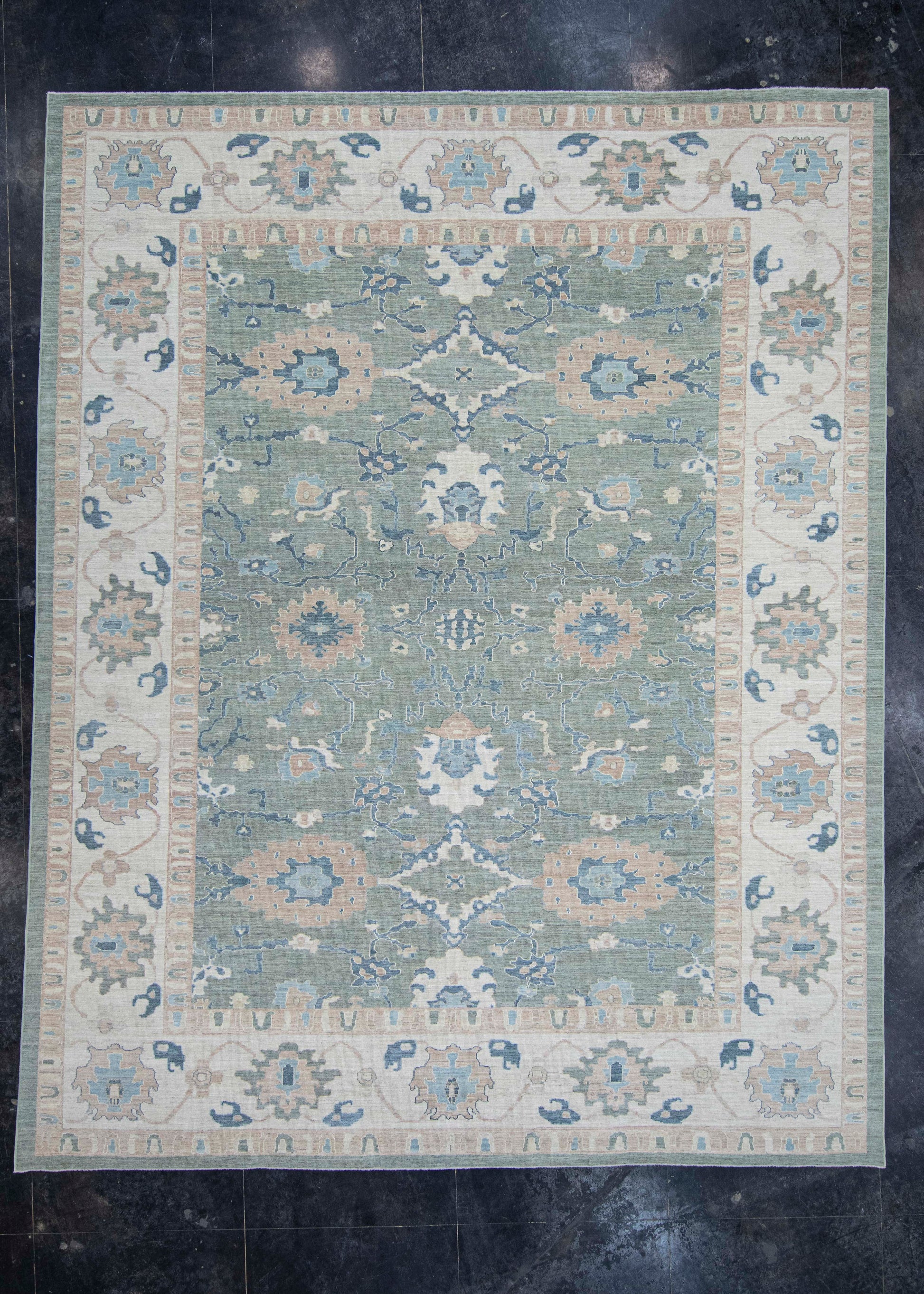 Turkish Oushak Antique Look Rug 12'1" x 15'3" #20360