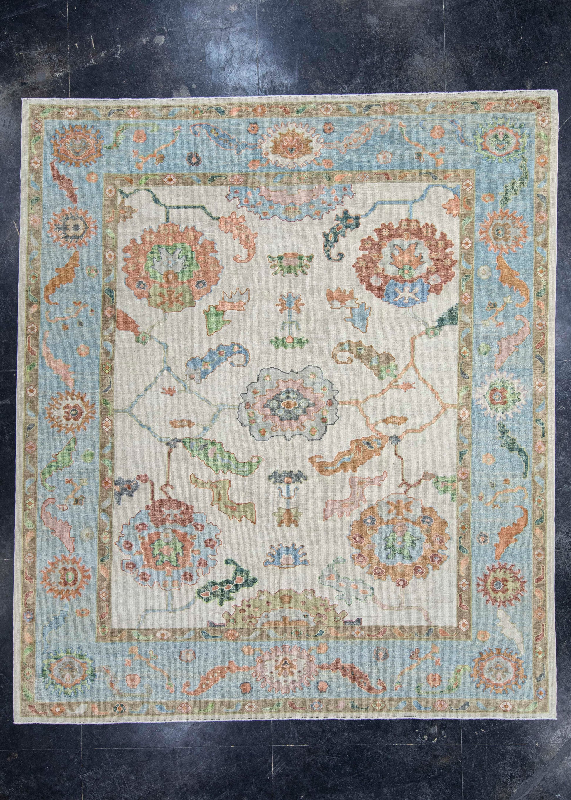 Turkish Oushak Square Rug 8'7" x 9'10" #20426