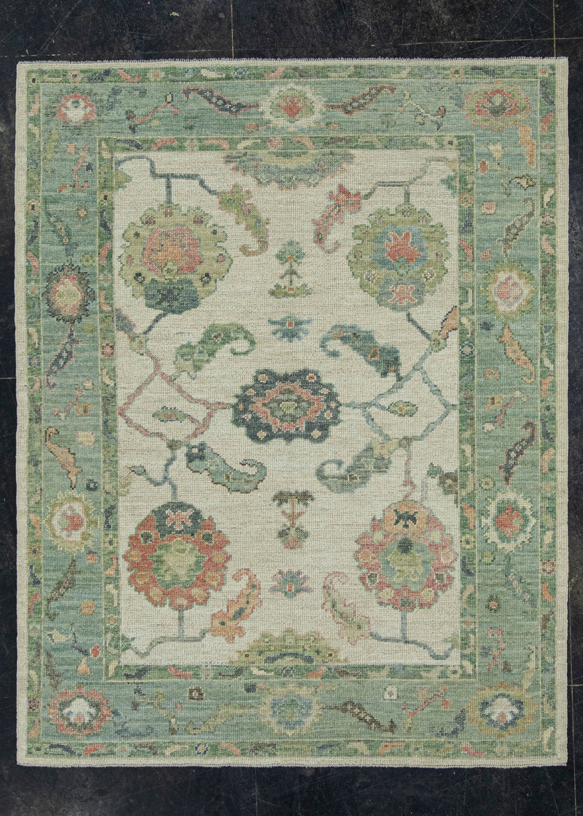 Turkish Oushak Rug  5'2" x 6'7" #20352