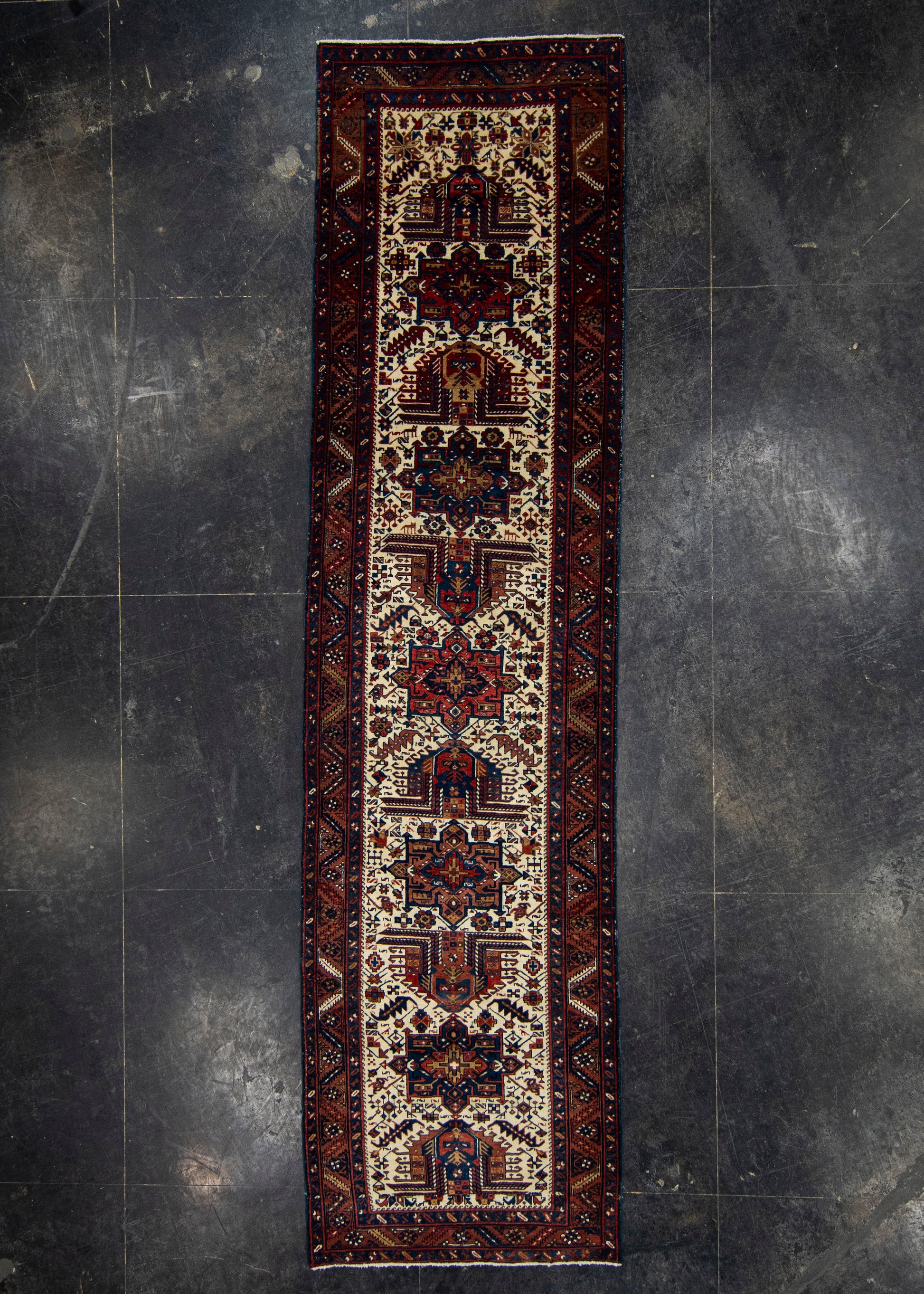 Oriental Handmade Vintage Rug 3'2" x 12'2" #21482