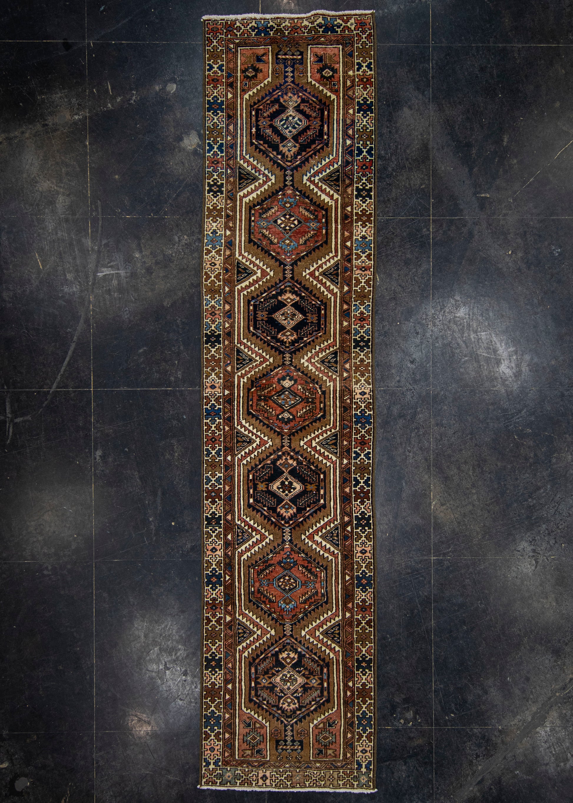 Oriental Handmade Vintage Rug 3'1" x 13'6" #21481
