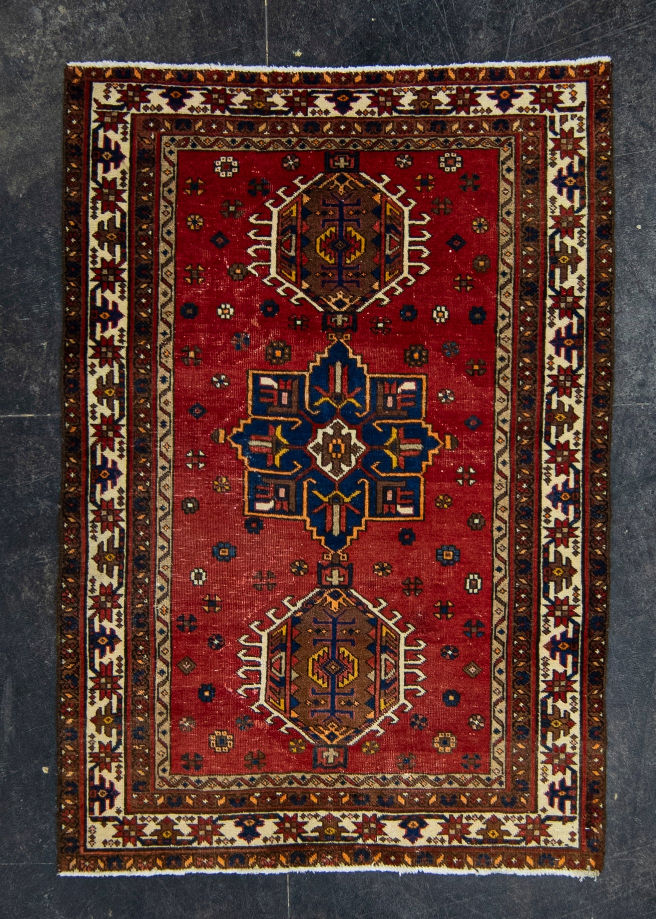 Oriental Handmade Vintage Rug 3'8" x 5'3" #21484