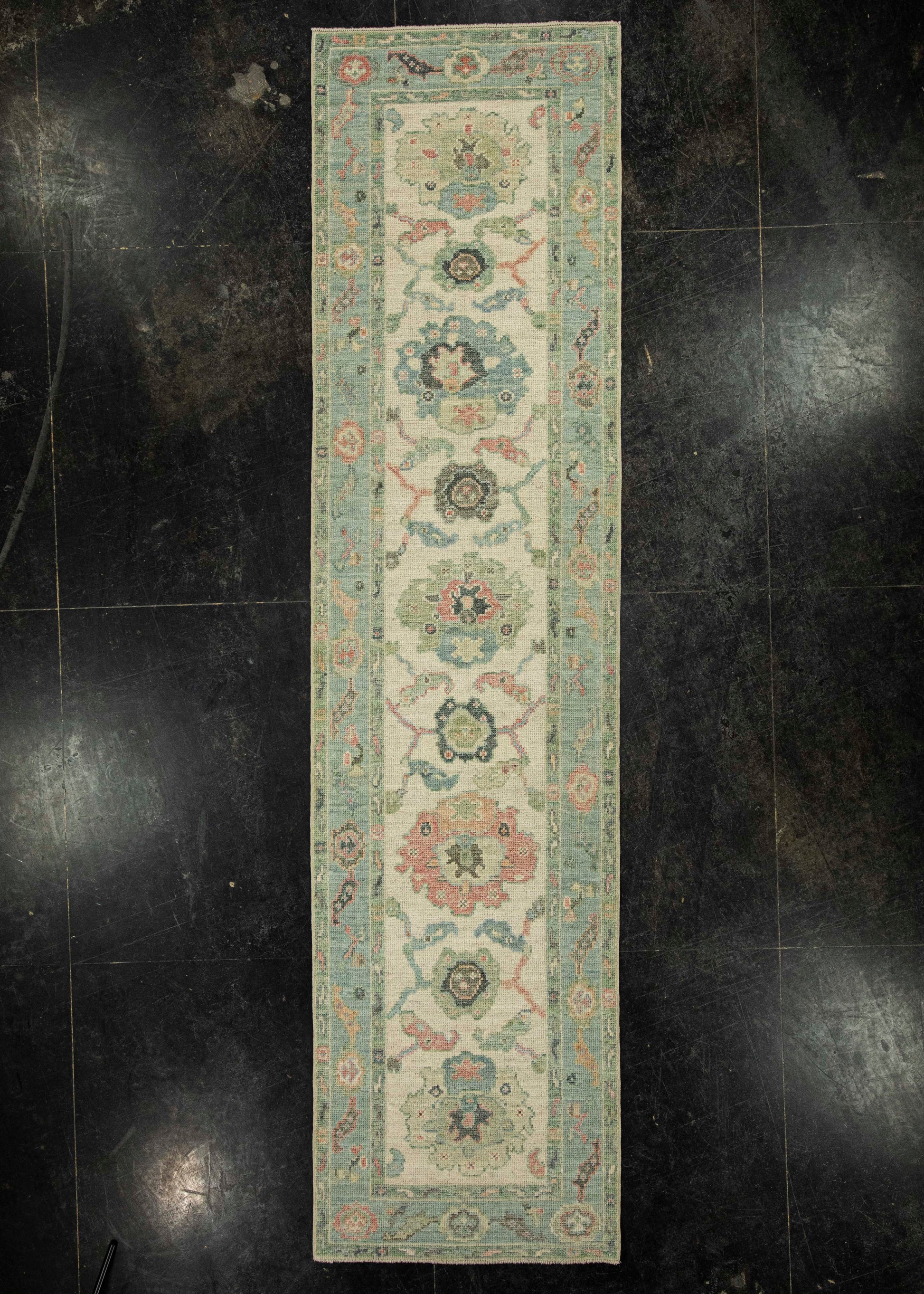 Turkish Oushak Rug 2'7" x 10'3" #20200