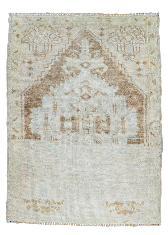 Turkish Mini Rug Oriental Hand Knotted Vintage Rug 1'11" x 2'7" #16754