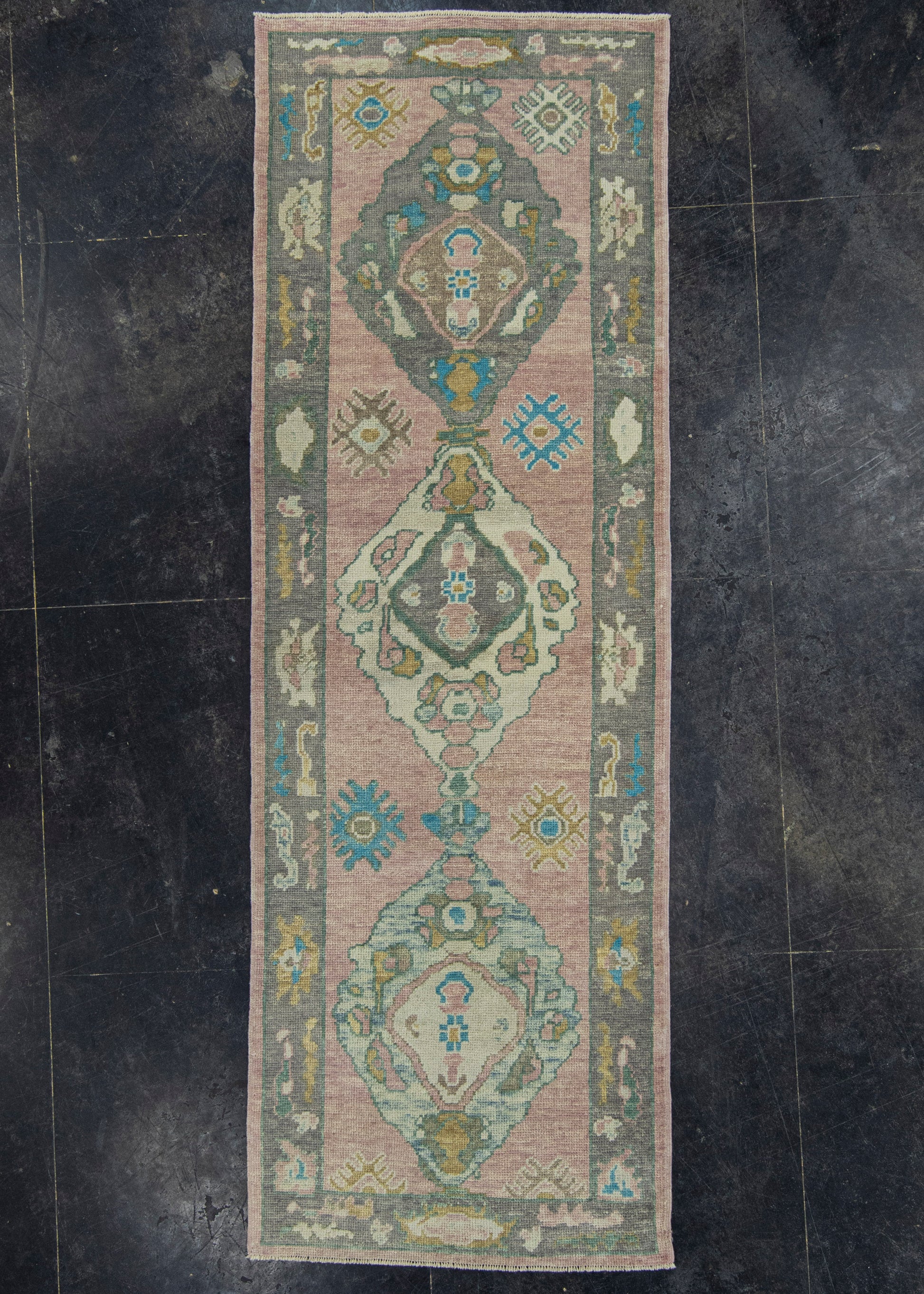 Turkish Oushak Runner Rug 3'5" x 10'1" #23663
