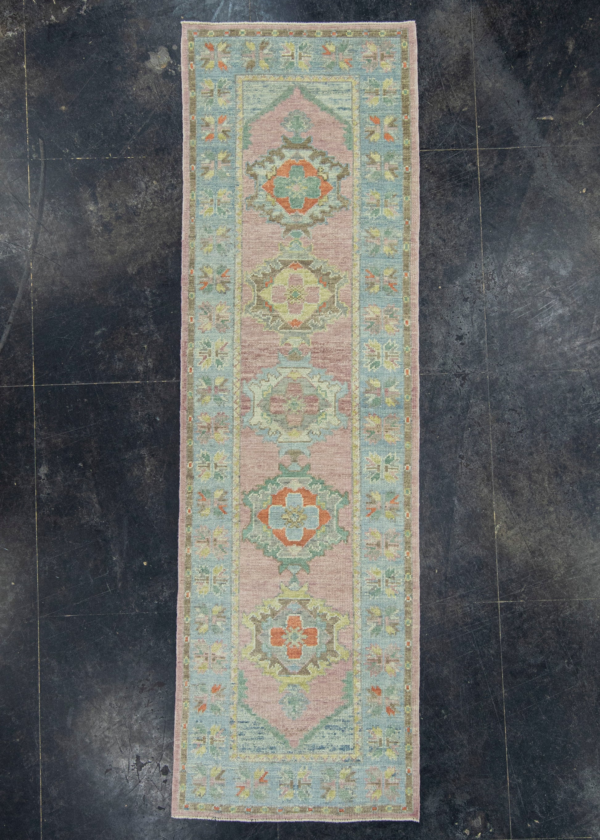 Turkish Oushak Runner Rug 3'2" x 10'6" #23656