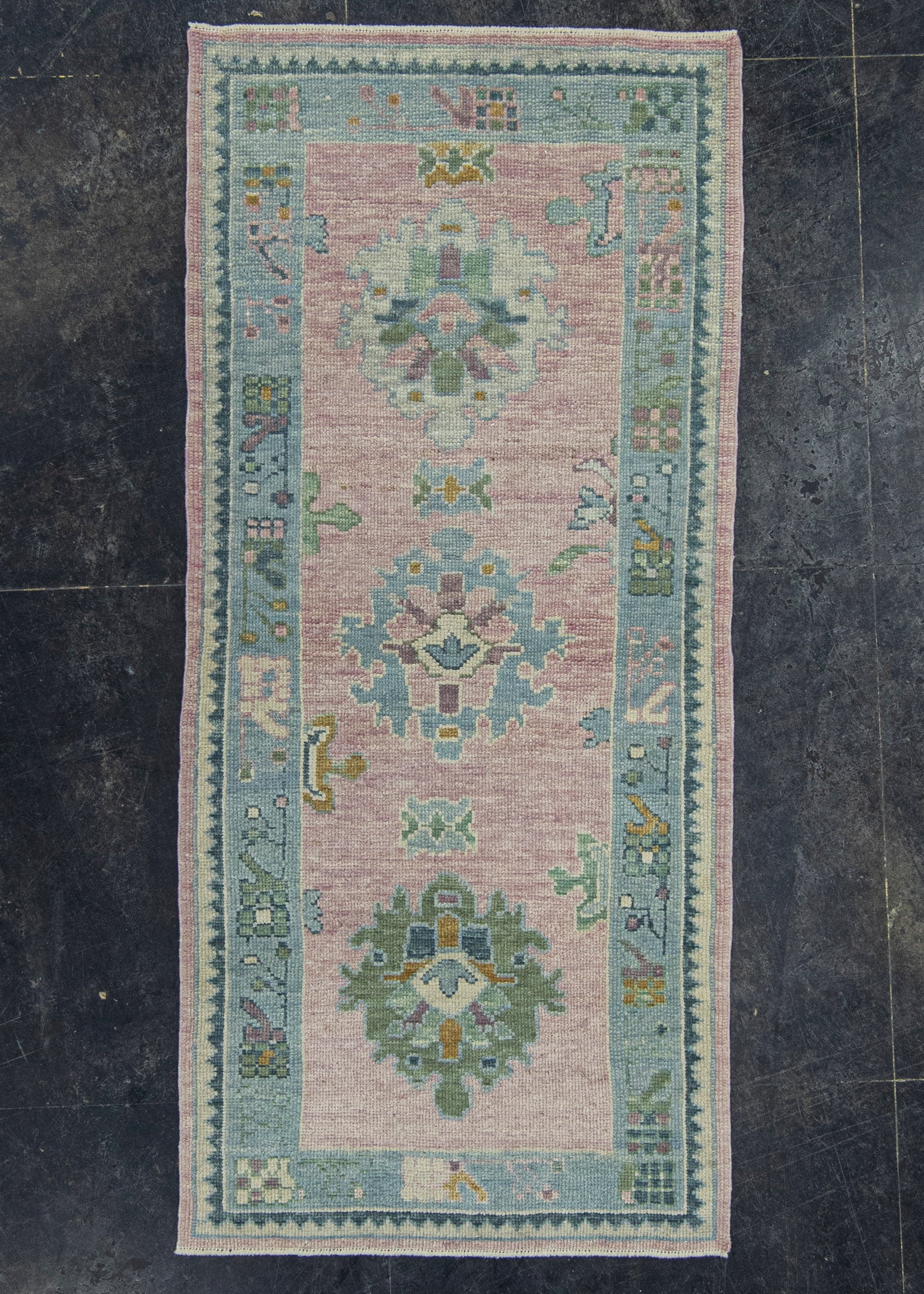 Turkish Oushak Runner Rug 3'3" x 7'2" #23661