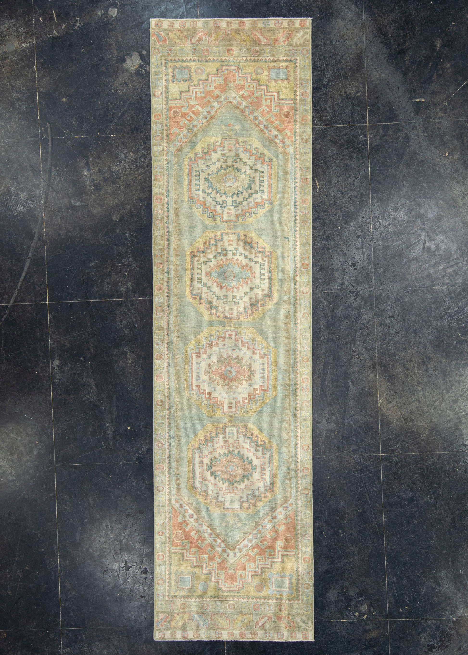 Turkish Oushak Runner Rug 2'11" x 11'4" #22139
