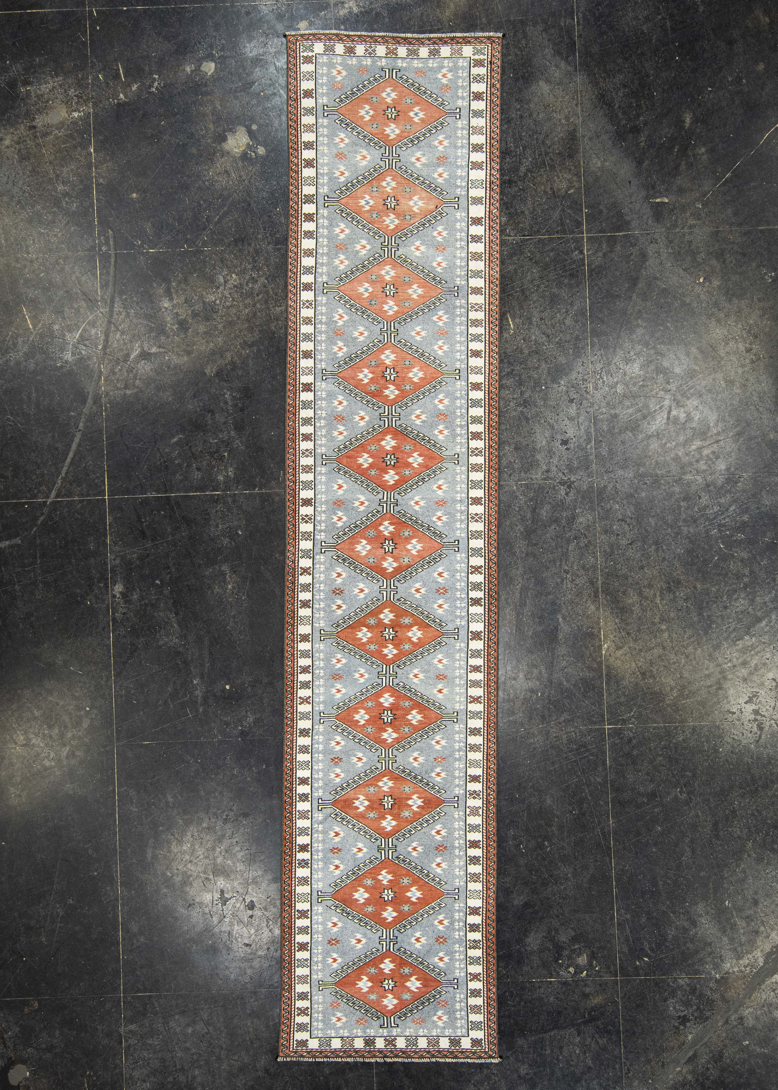 Turkish Vintage Rug 2'7 x 12'6