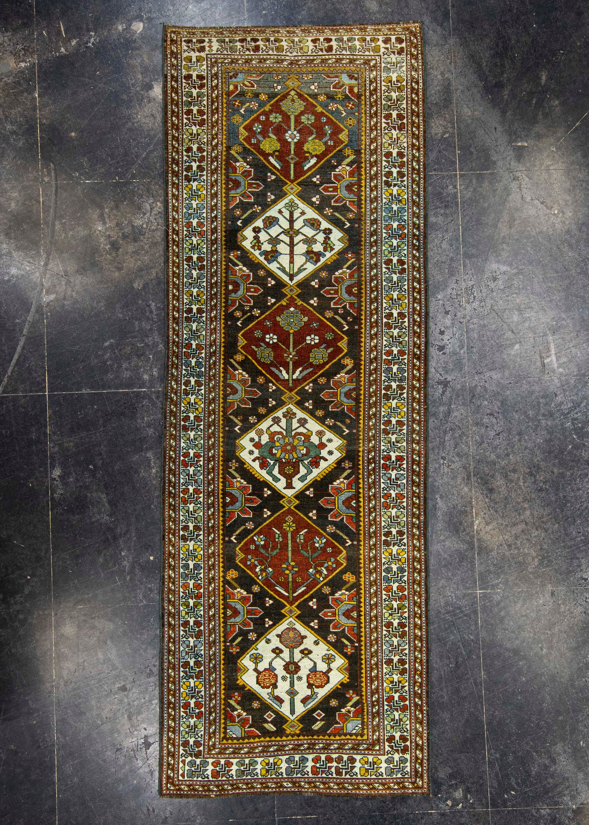 Turkish Antique Runner Rug 3'9" x 10'10" #23666