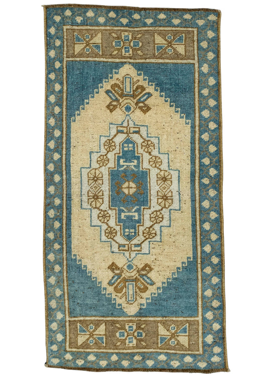 Turkish Mini Rug Oriental Hand Knotted Vintage Rug 1'8" x 3'3" #16499