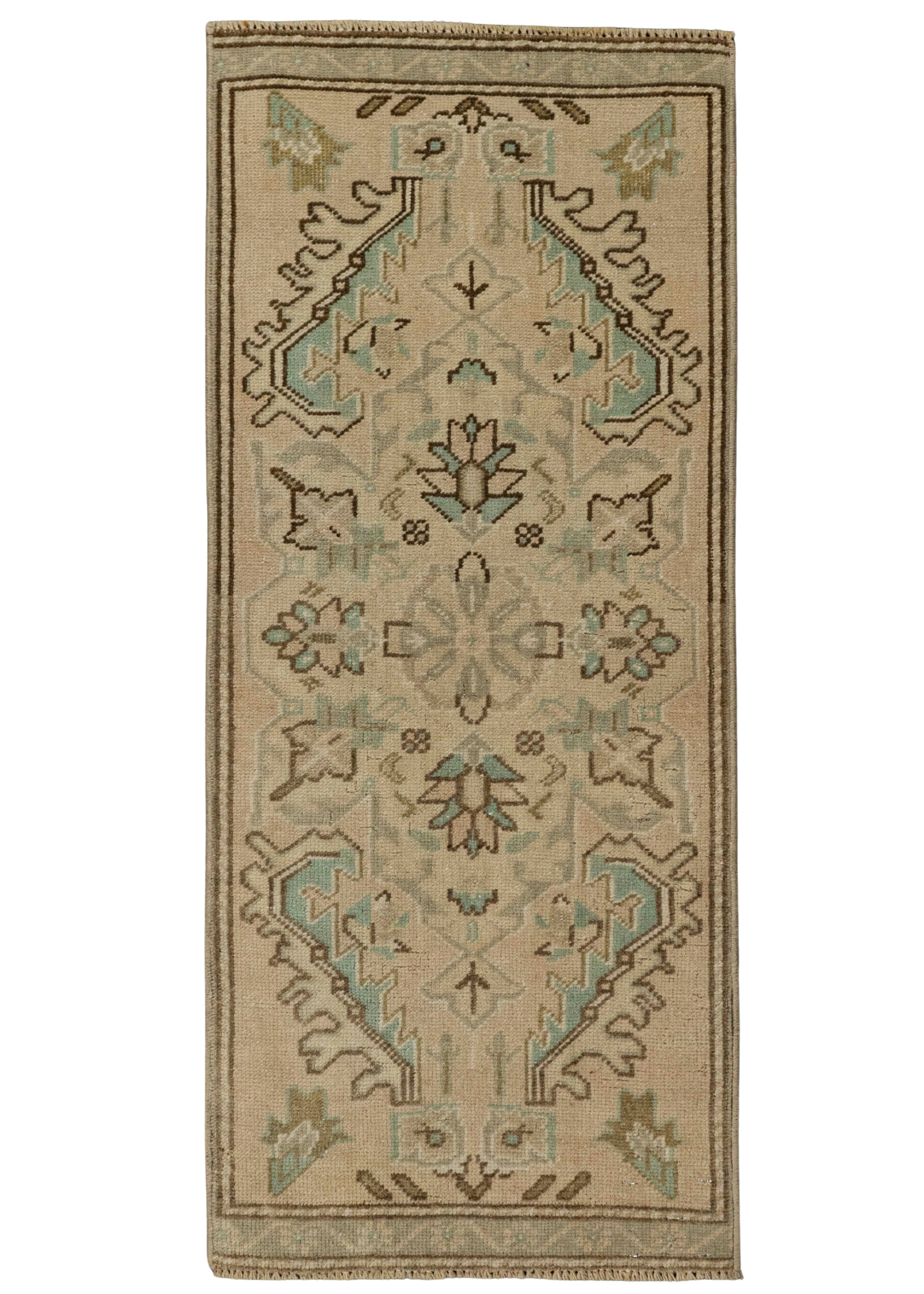 Turkish Mini Rug Oriental Hand Knotted Vintage Rug 1'5" x 3'4" #21085