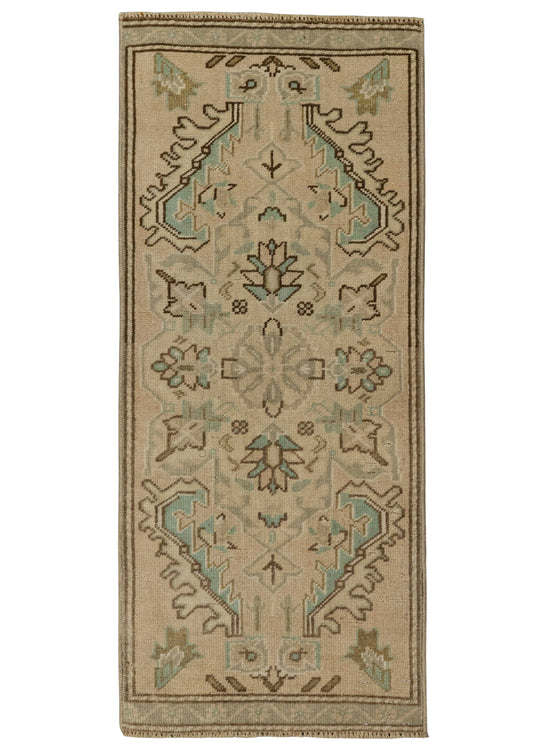 Turkish Mini Rug Oriental Hand Knotted Vintage Rug 1'5" x 3'4" #21085