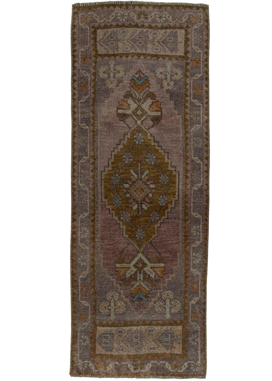 Turkish Mini Rug Oriental Hand Knotted Vintage Rug 1'6" x 4' #20631