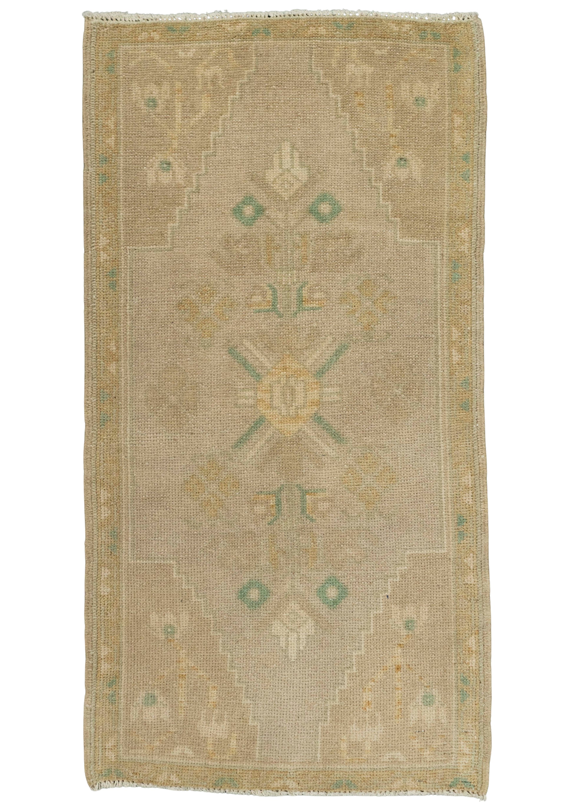 Turkish Mini Rug Oriental Hand Knotted Vintage Rug 1'8" x 3'3" #21071