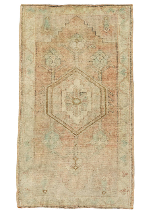 Turkish Mini Rug Oriental Hand Knotted Vintage Rug  1'8" x  2'11" #22030