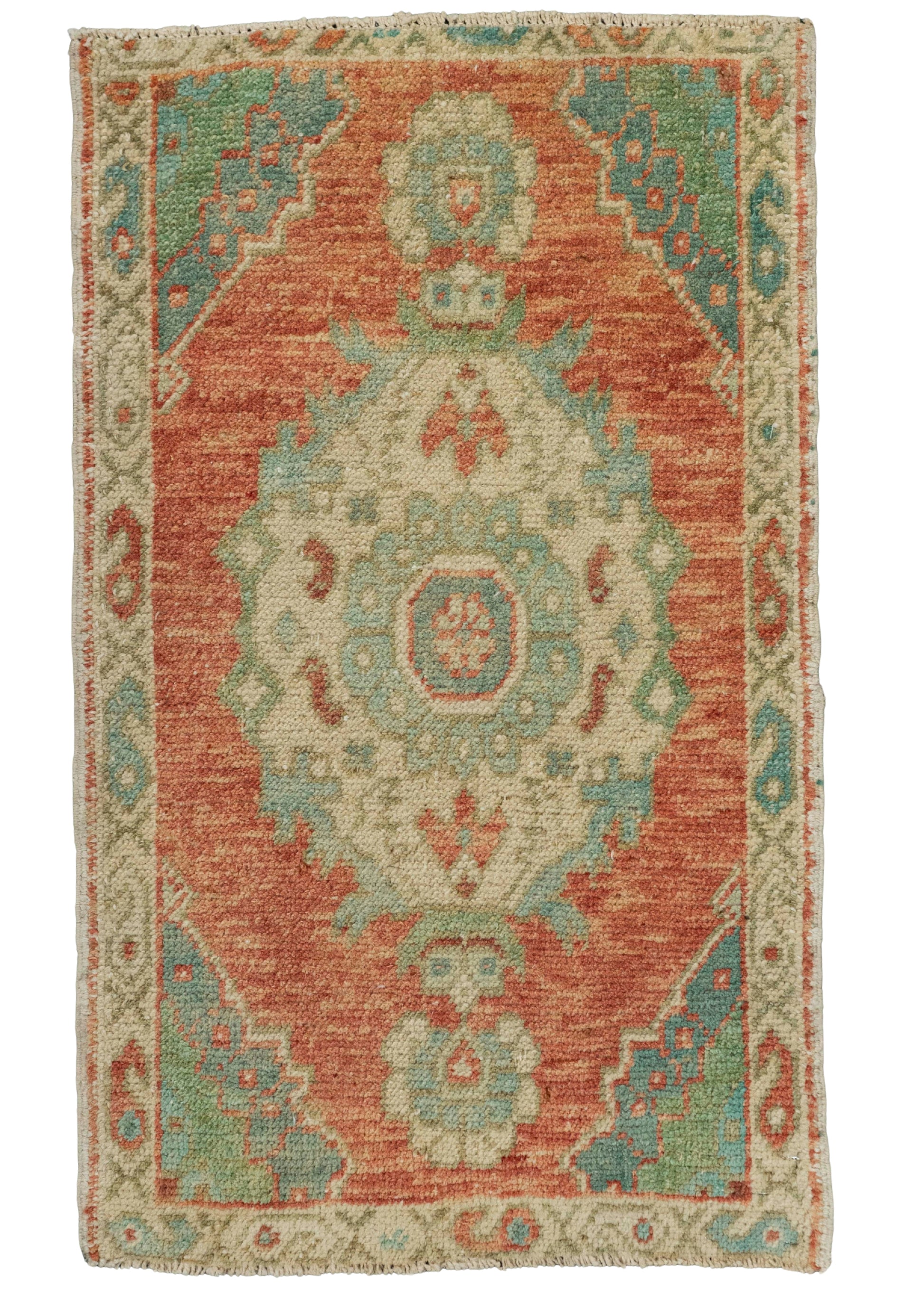 Turkish Mini Rug Oriental Hand Knotted Vintage Rug 1'10" x 3' #21159