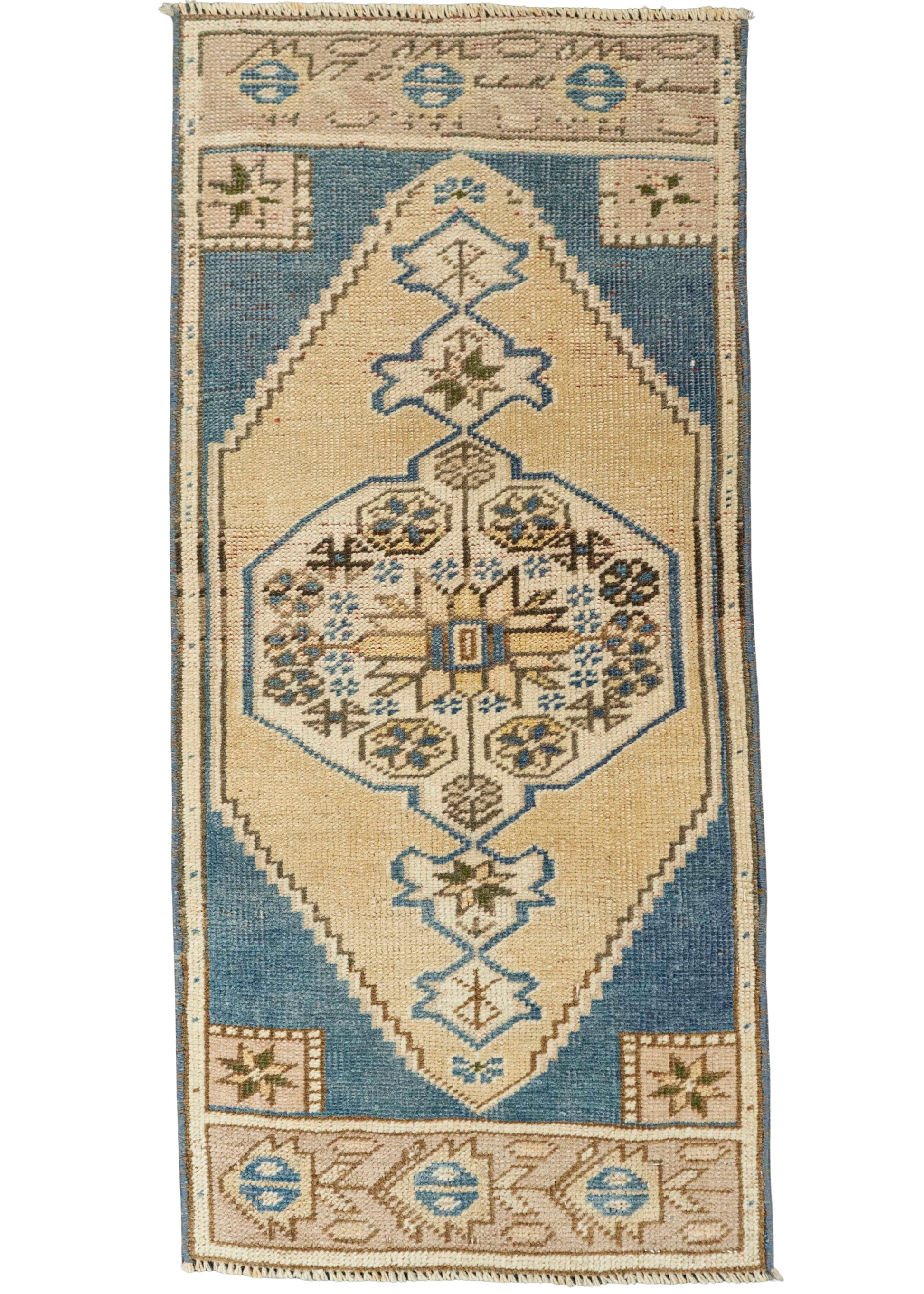 Turkish Mini Rug Oriental Hand Knotted Vintage Rug 1'5" x 3' #21221