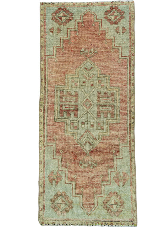 Turkish Mini Rug Oriental Hand Knotted Vintage Rug 1'6" x 3'7" #20725