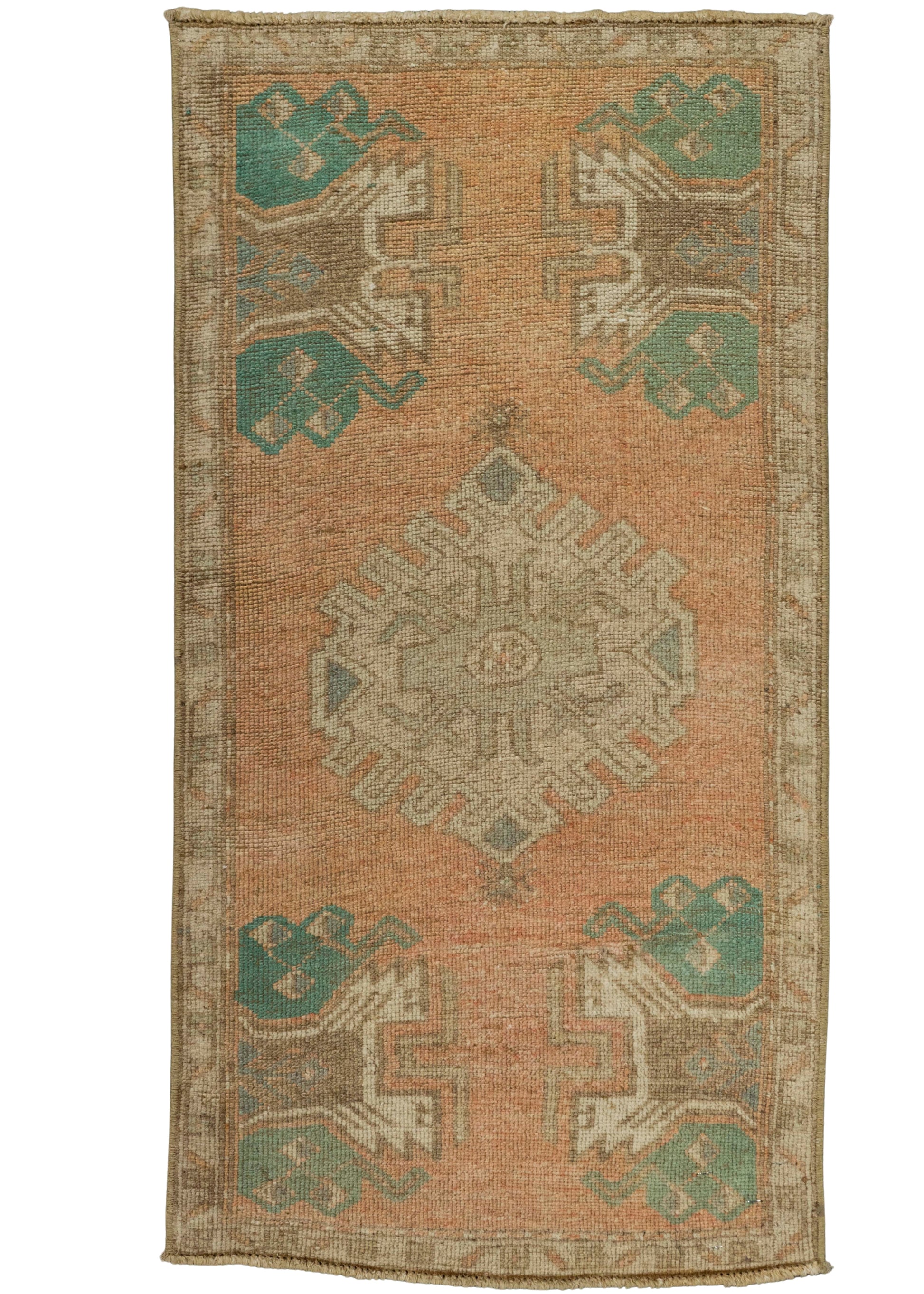 Turkish Mini Rug Oriental Hand Knotted Vintage Rug 1'8" x 3'2 #21293