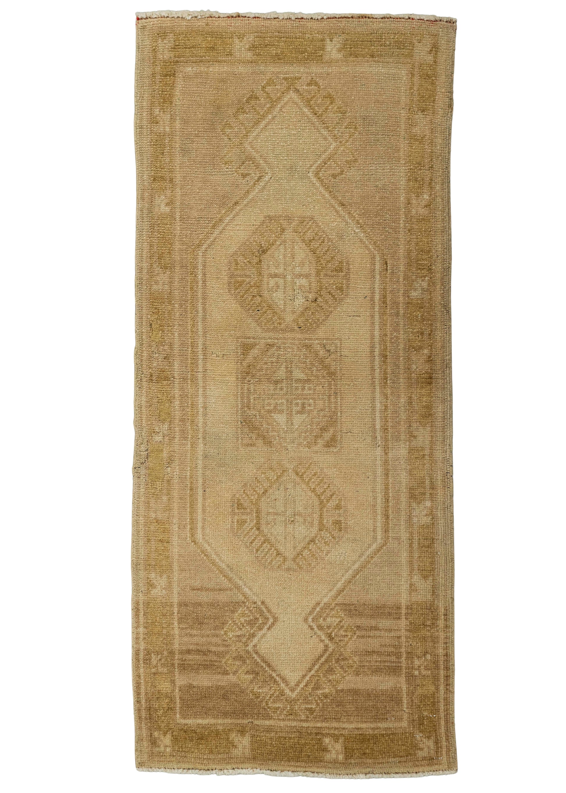 Turkish Mini Rug Oriental Hand Knotted Vintage Rug 1'2" x 3'8" #21175